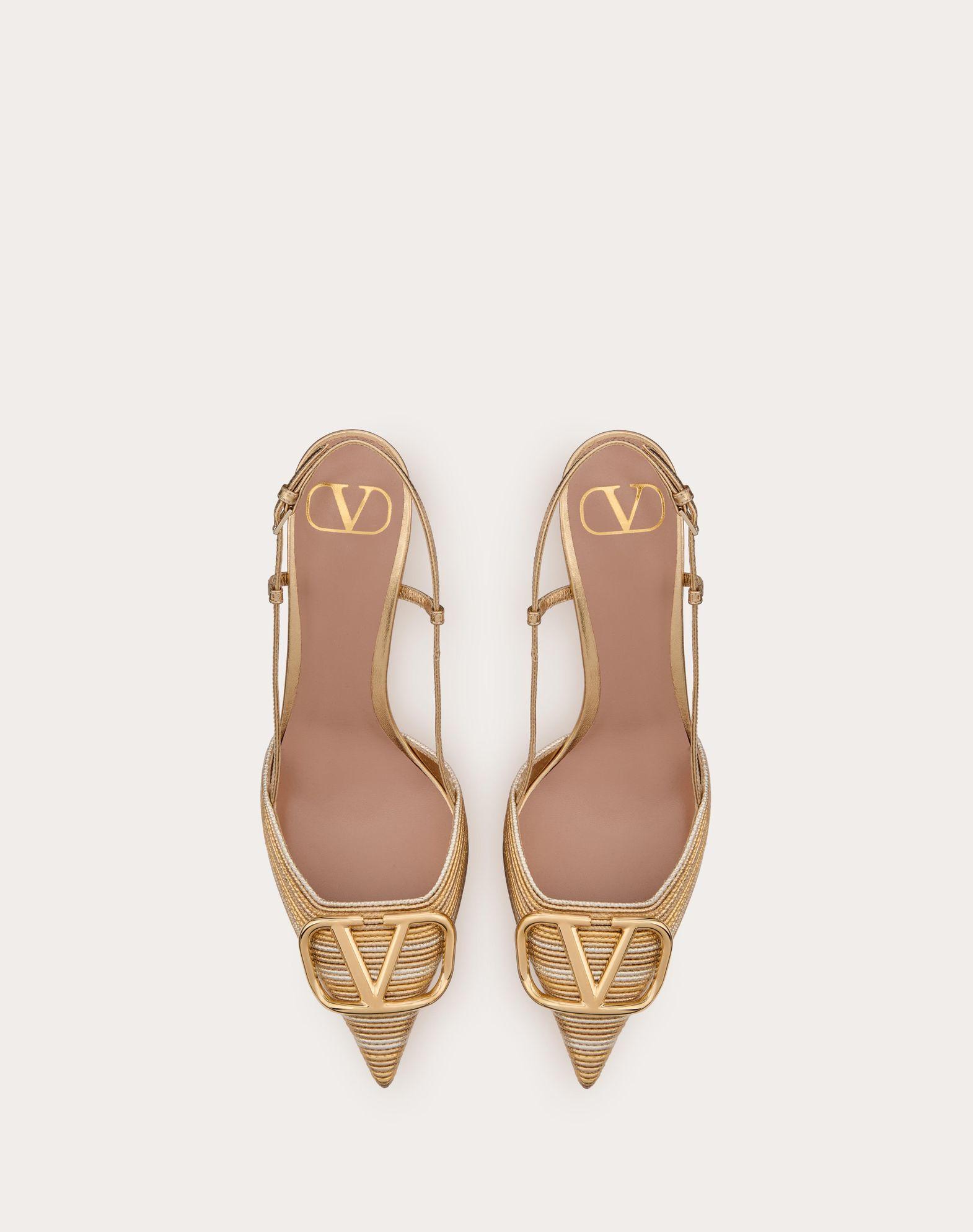 Vlogo Signature Metallic Slingback Pumps With Cornely Embroidery 80Mm Product Image