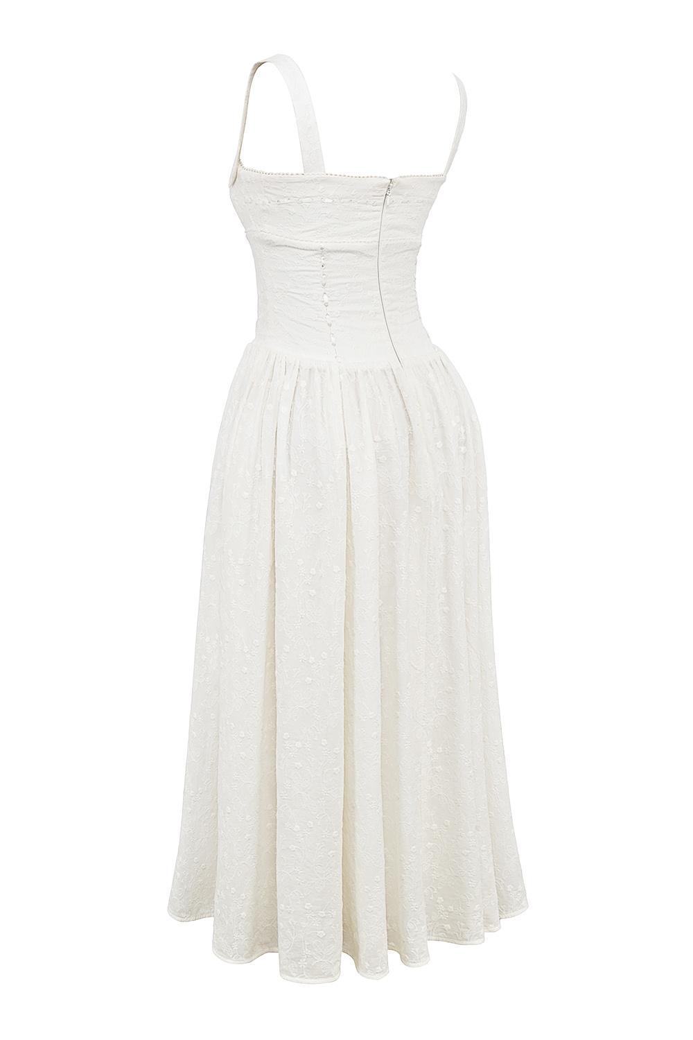 Vivien White Broderie Anglais Midi Sundress Product Image