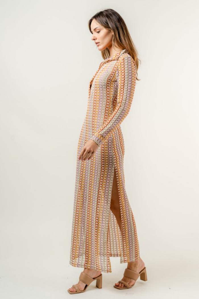 Collar Knit Maxi Dress Product Image