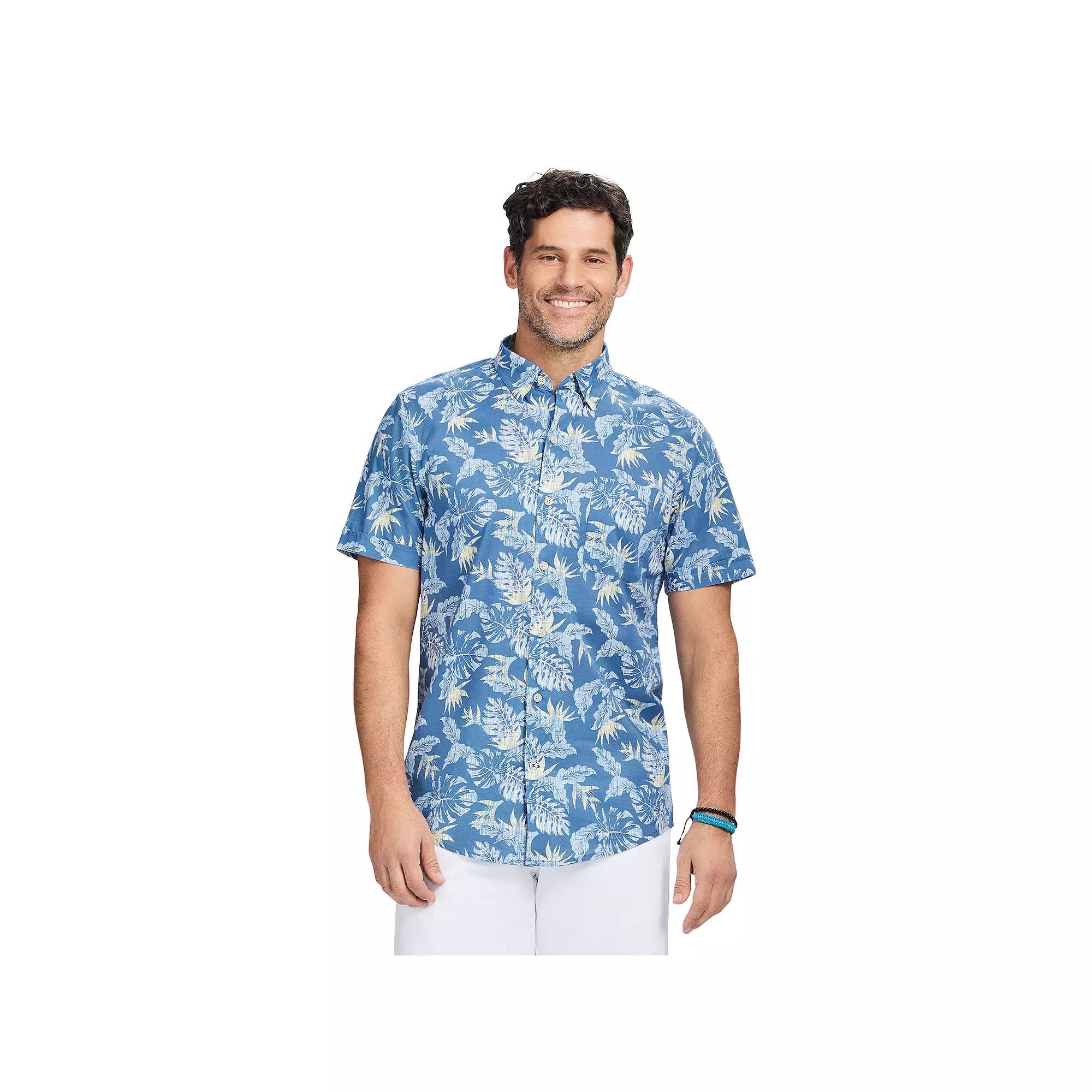 Men's IZOD Dockside Short Sleeve Chambray, Size: Large, Moonlight Product Image