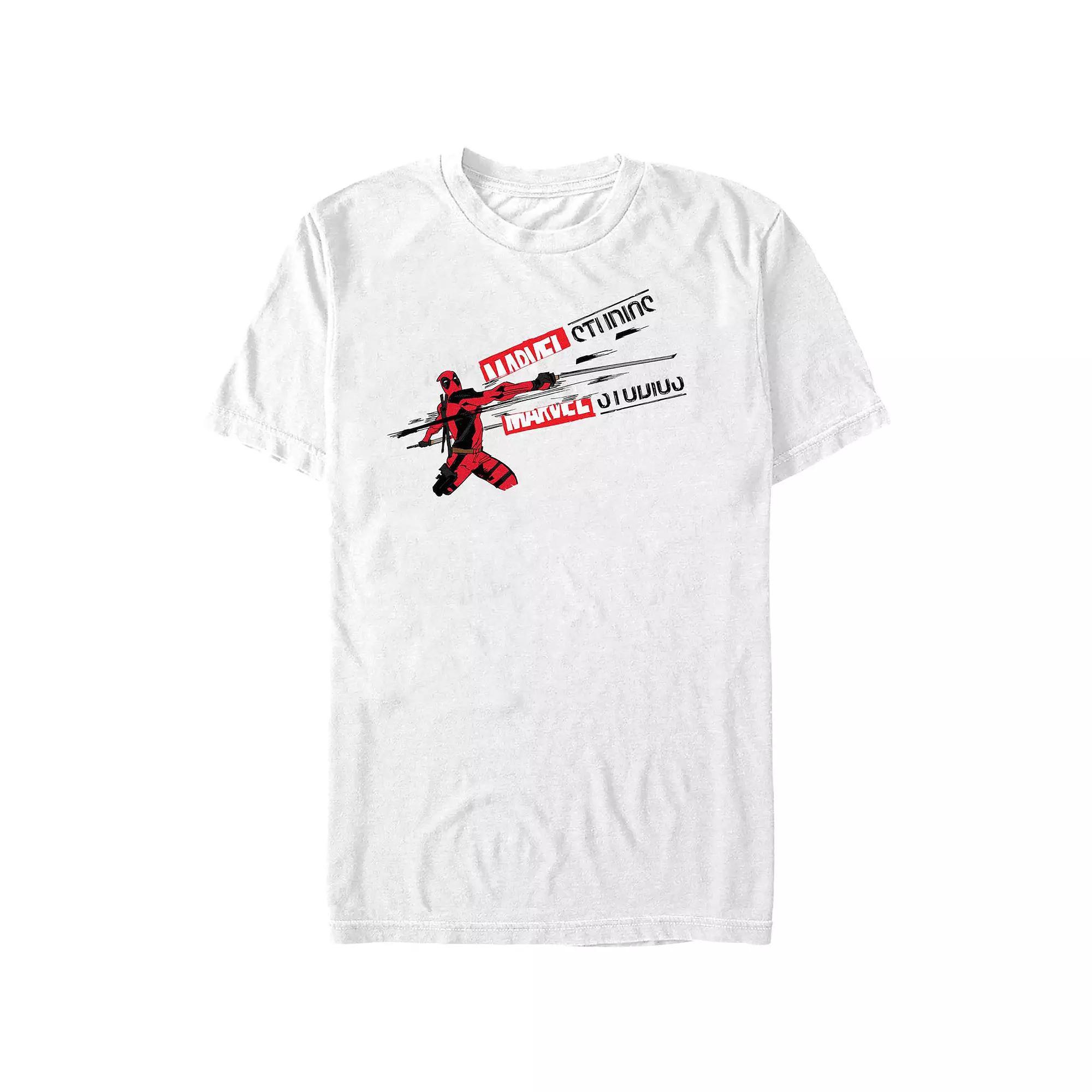 Men's Deadpool And Wolverine Studios Logo Slash Graphic Tee, Size: XL, White Product Image