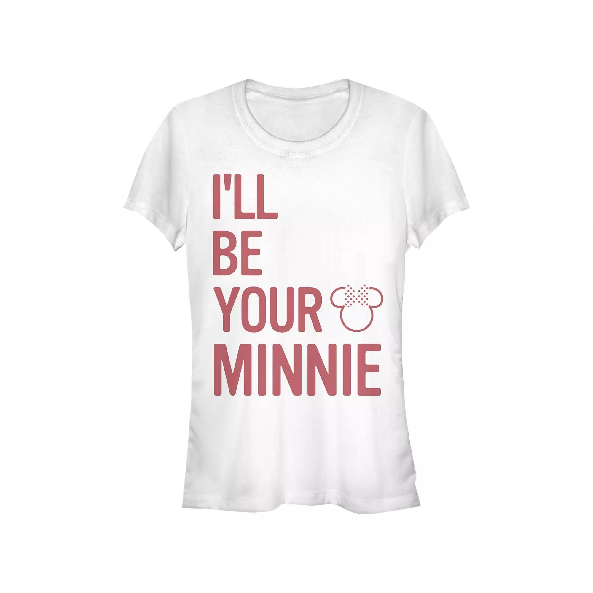 Disney's Minnie Mouse I'll Be Your Minnie Juniors' Graphic Tee, Women's, Size: Small, White Product Image