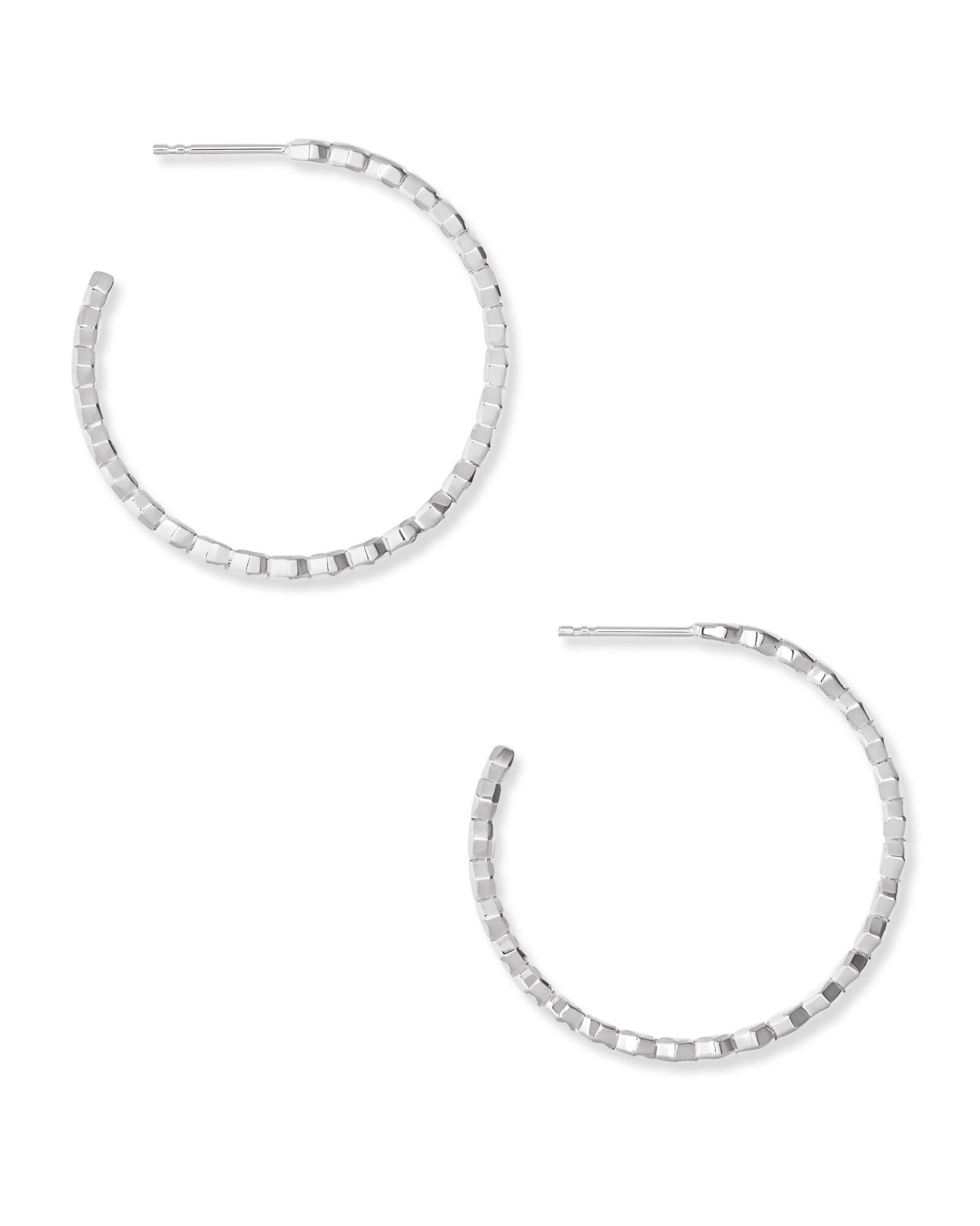 Davis Small Hoop Earrings in Sterling Silver Product Image