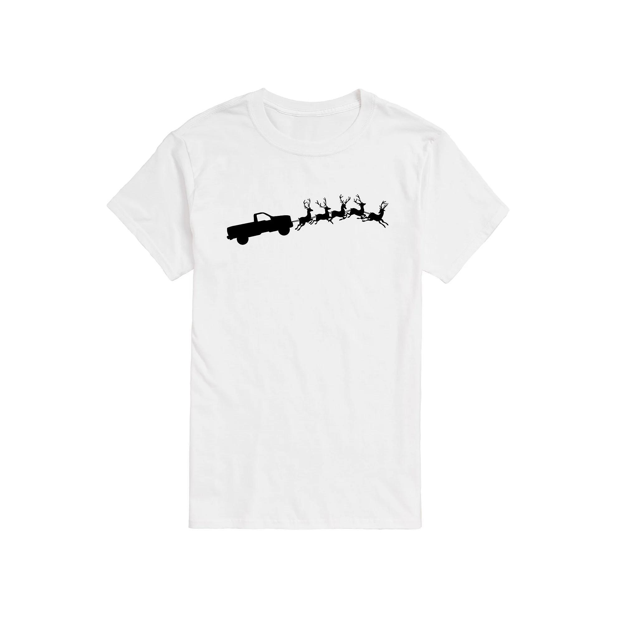 Big & Tall Truck Santa Sleigh Tee, Mens Product Image