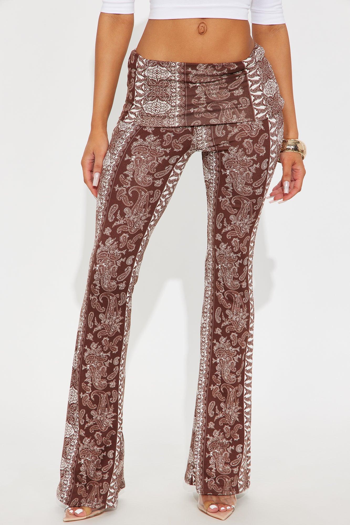 Zihna Paisley Flare Pant - Brown Combo Product Image