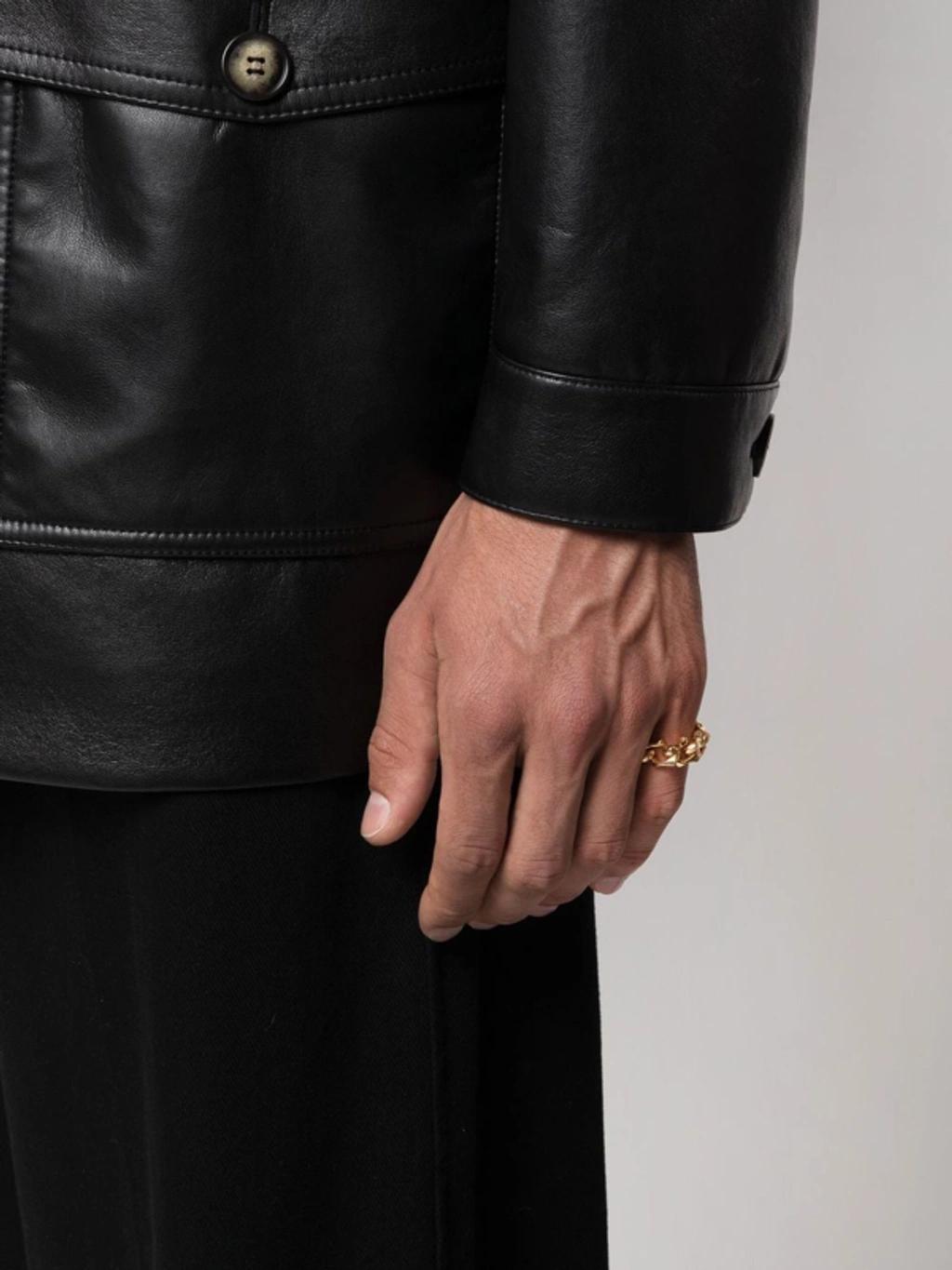 EMANUELE BICOCCHI Soft Sharp Chain-link Embellished Ring In Gold Product Image