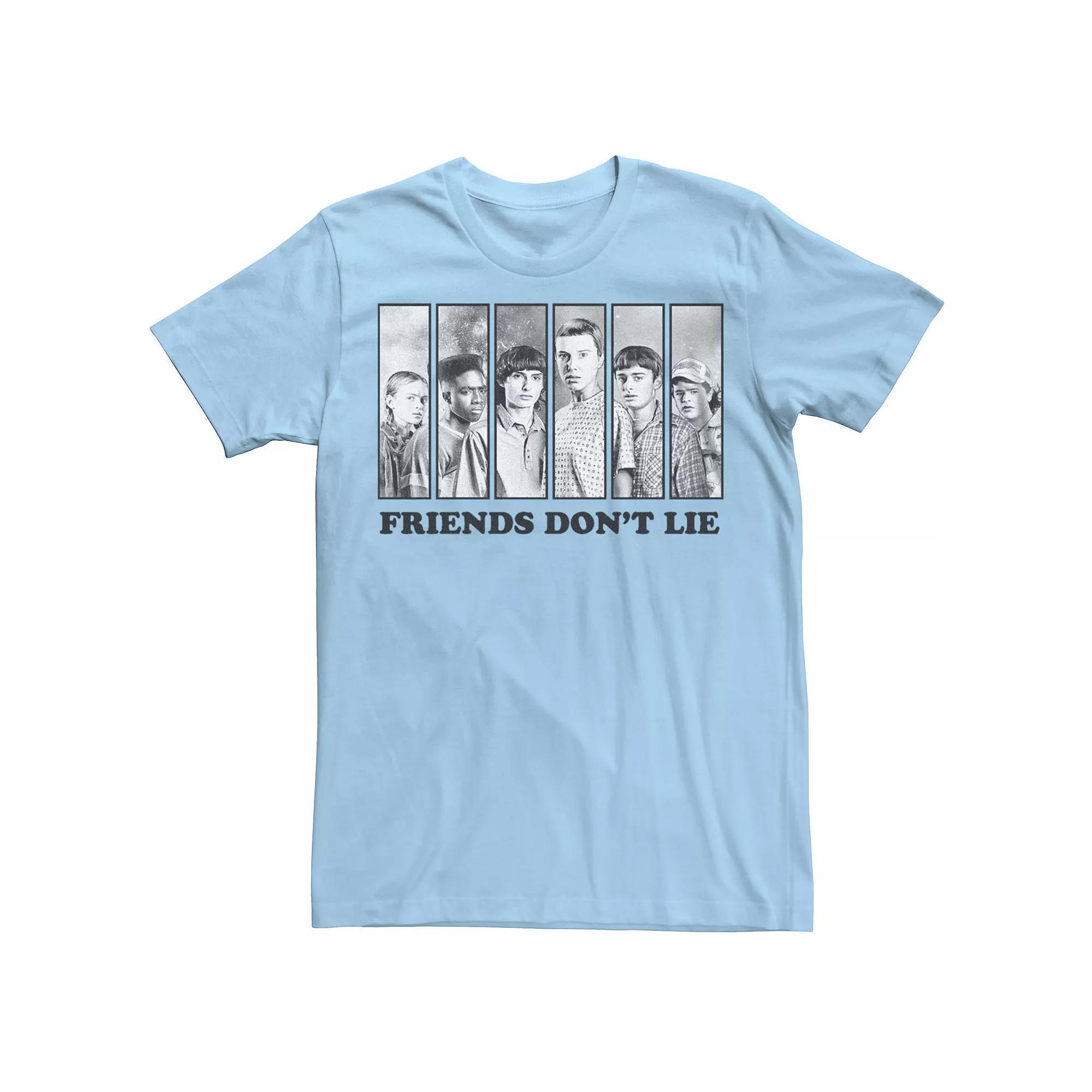 Men's Stranger Things Friends Don't Lie Group Graphic Tee, Size: Medium, Light Blue Product Image