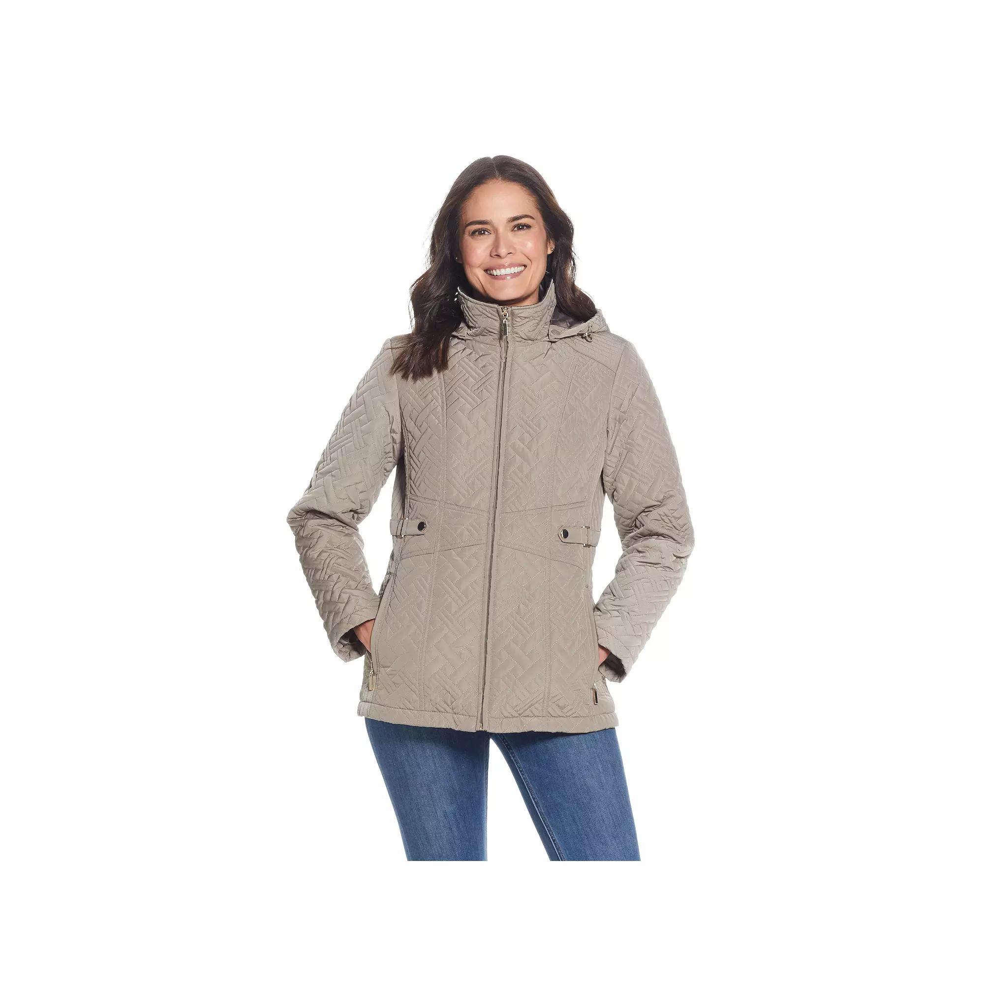 Women's Gallery Hooded Quilt Jacket, Size: Large, Black Product Image