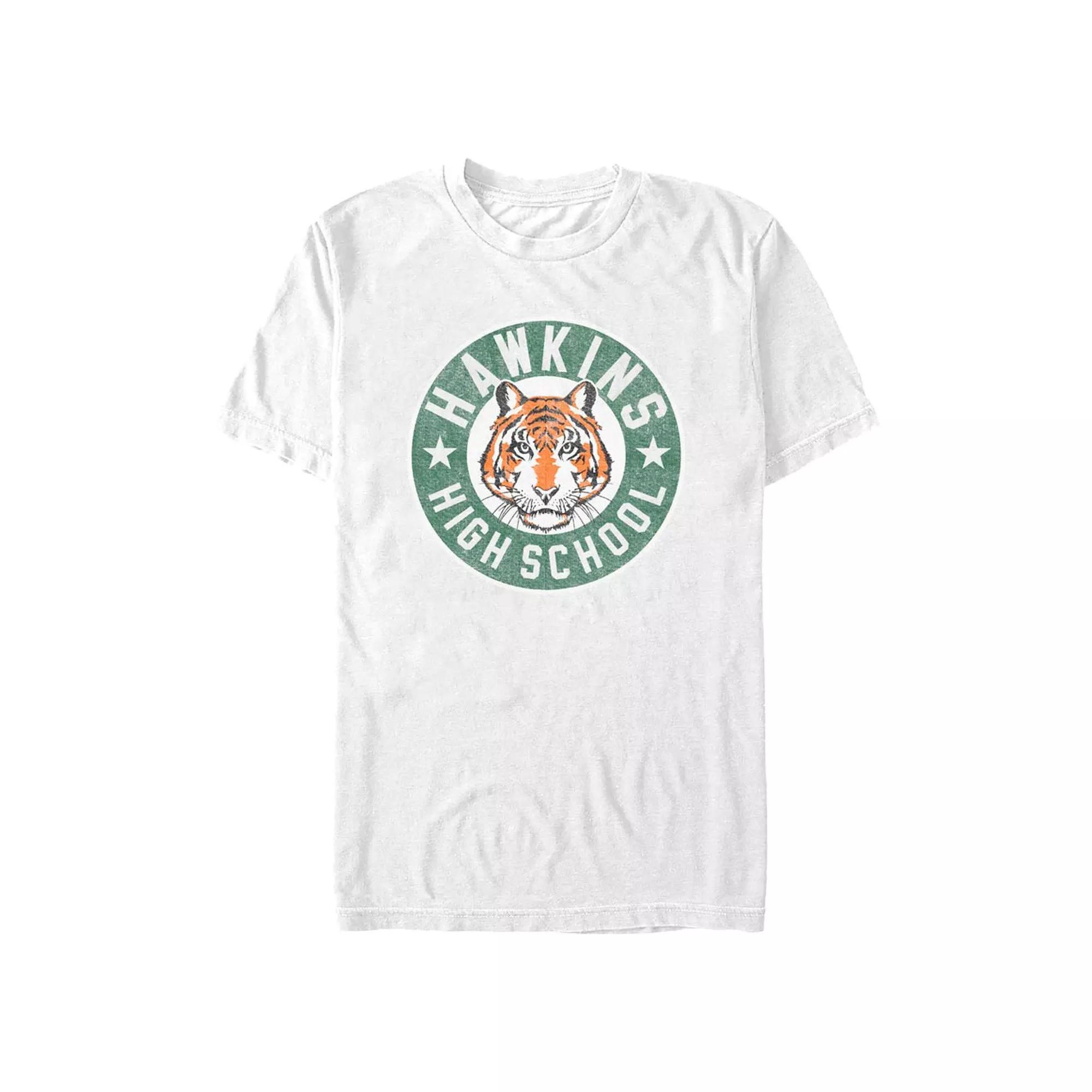 Men's Netflix Stranger Things Hawkins High School Logo Tee, Size: XL, White Product Image