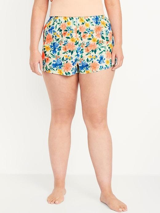 High-Waisted Poplin Pajama Short Product Image