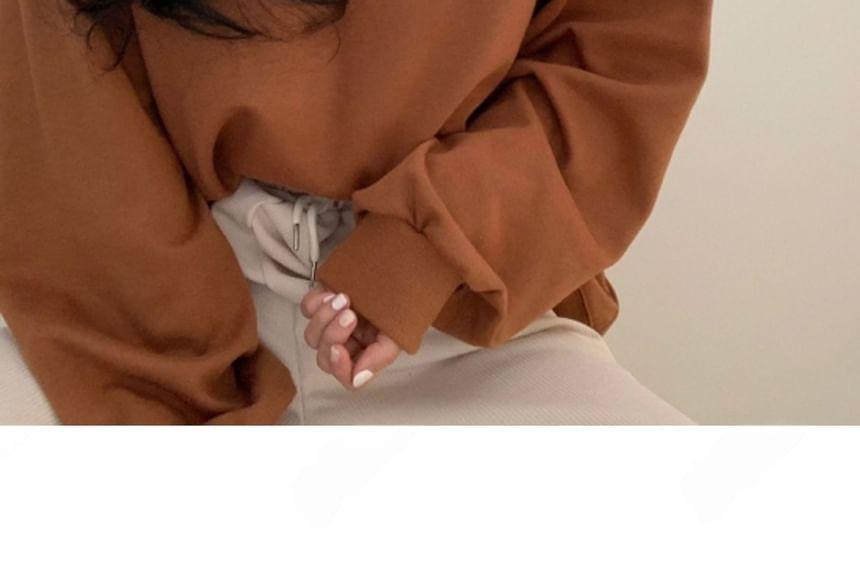 V-Neck Bear Embroidered Sweatshirt Product Image