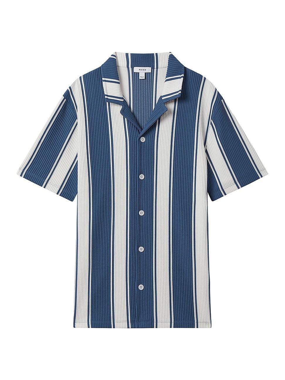Mens Alton Striped Pliss Camp Shirt Product Image