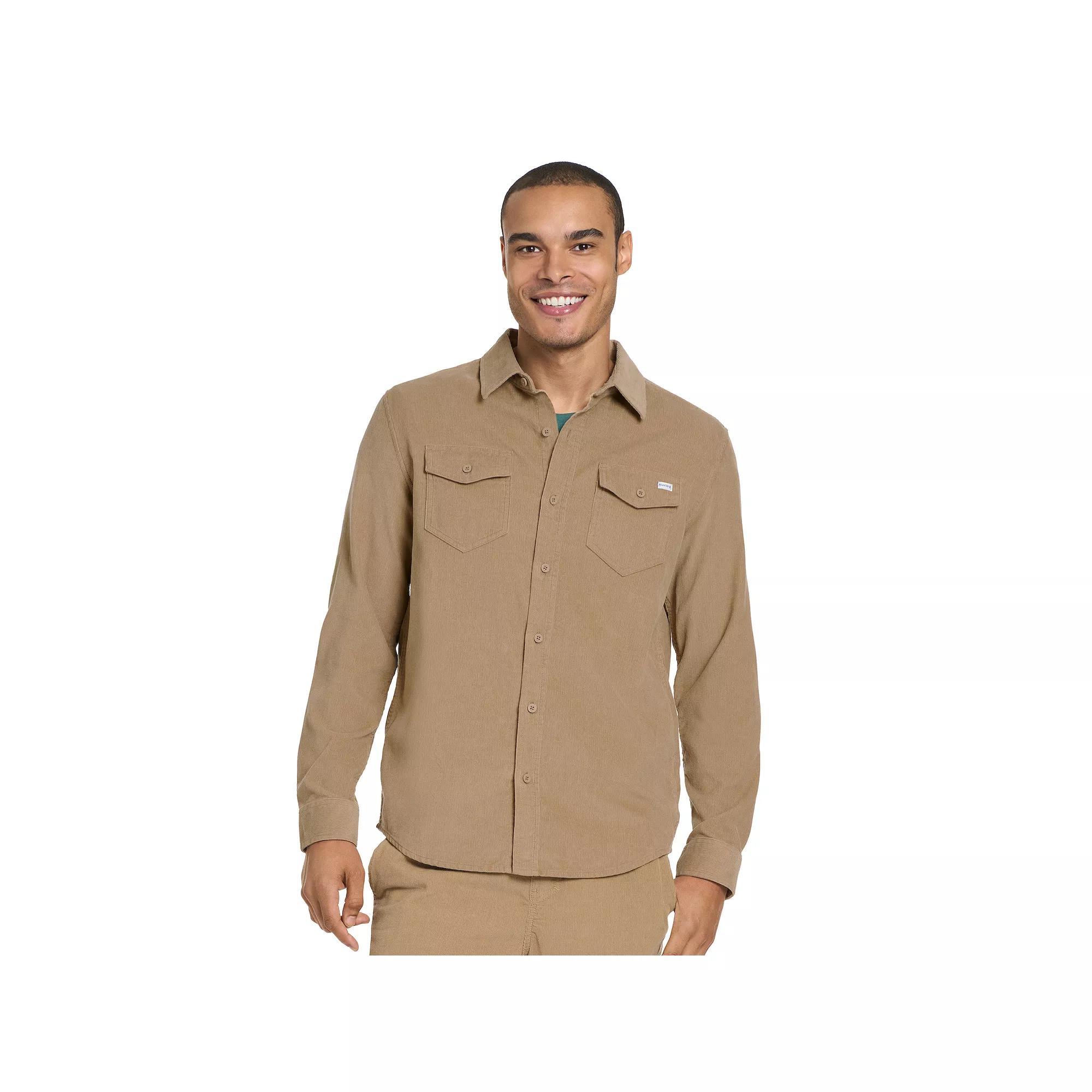 Men's Hurley Corduroy Button Down Shirt, Size: Large, Green Product Image