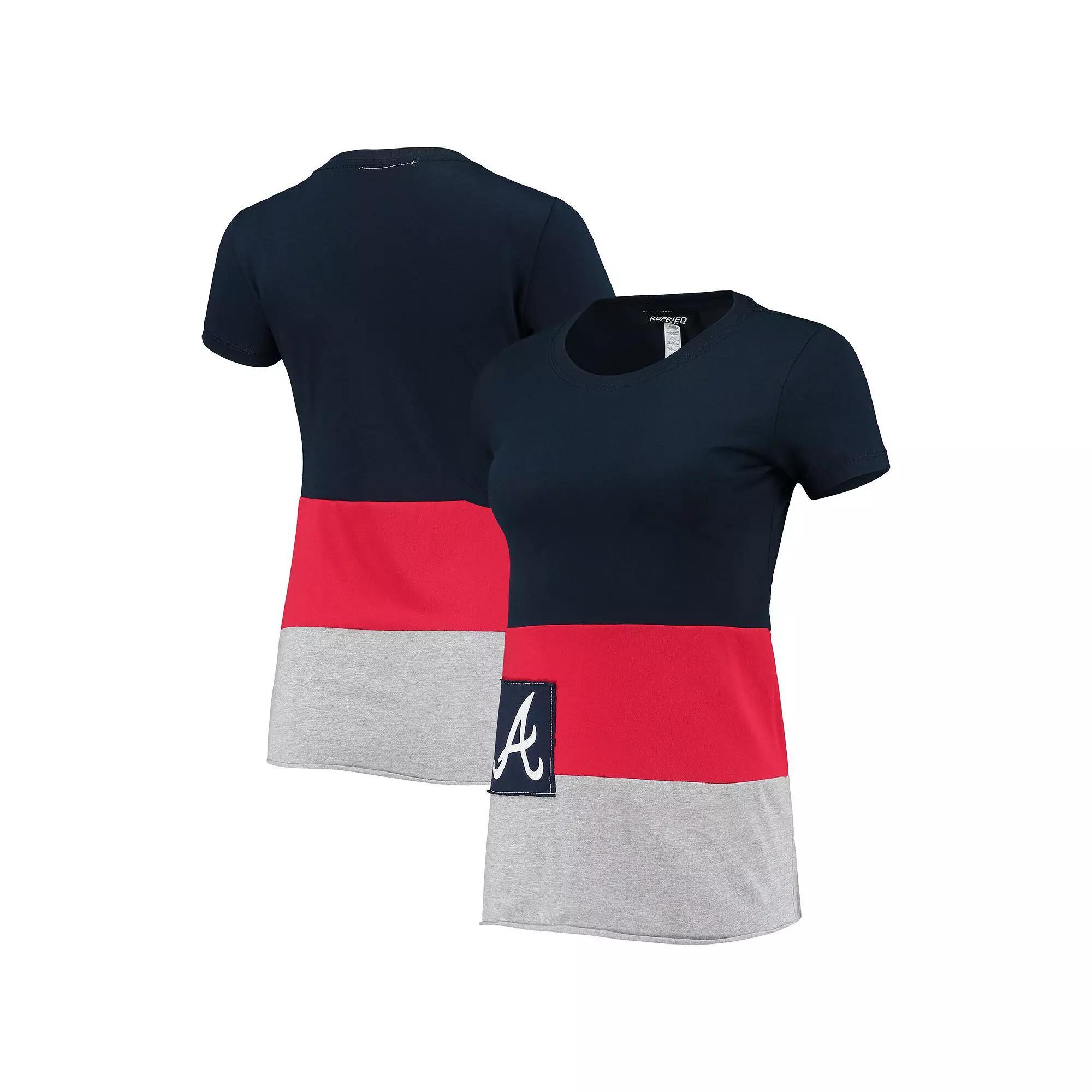 Women's Refried Apparel Navy Atlanta Braves Fitted T-Shirt, Size: Small, Blue Product Image