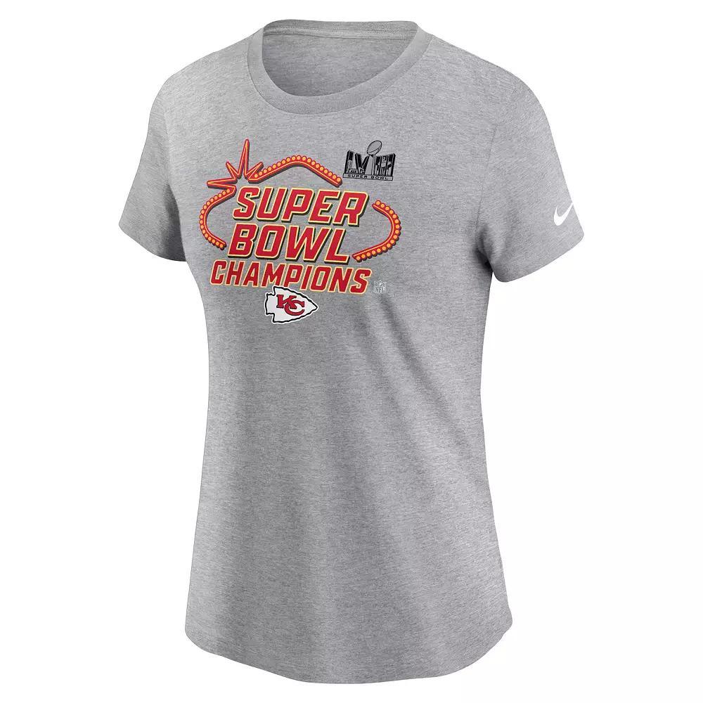 Women's Nike Kansas City Chiefs Super Bowl LVIII Champions Trophy Collection Tee, Size: Small, Grey Gray Product Image