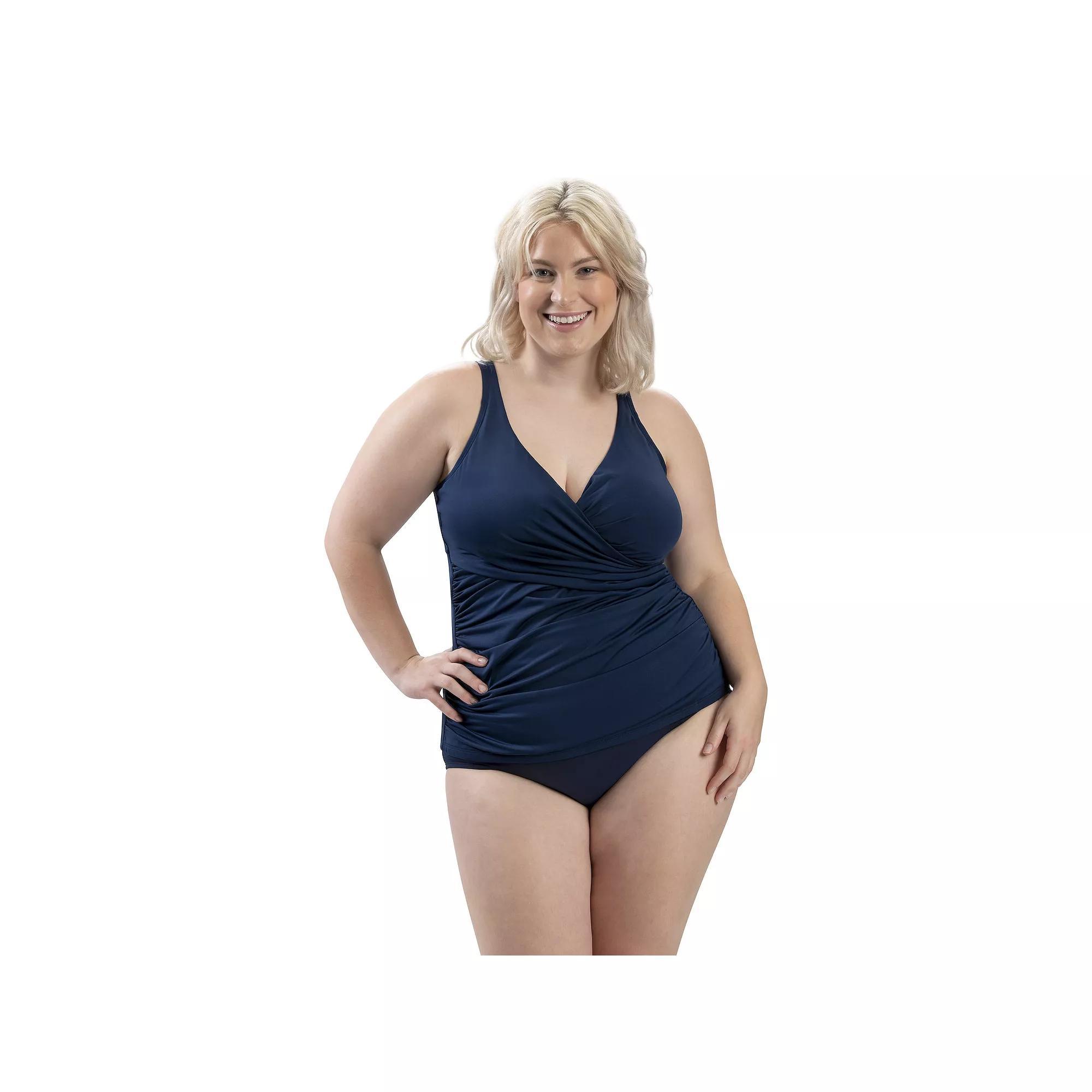 Women's Dolfin Aquashape Tummy Slimmer Tankini Top, Size: Small, Black Product Image
