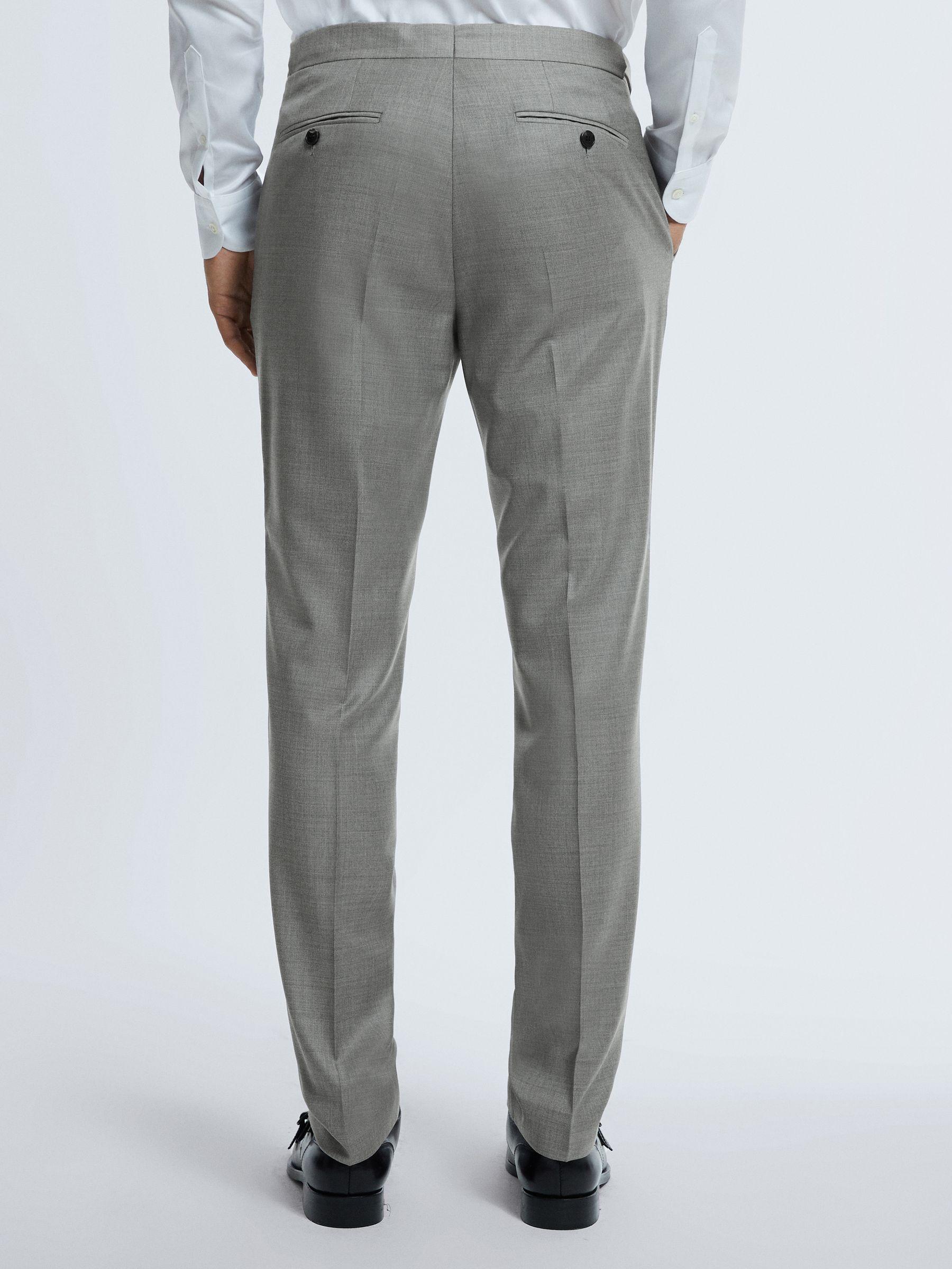 Atelier Wool Cashmere Blend Slim Fit Trousers in Grey Melange Product Image