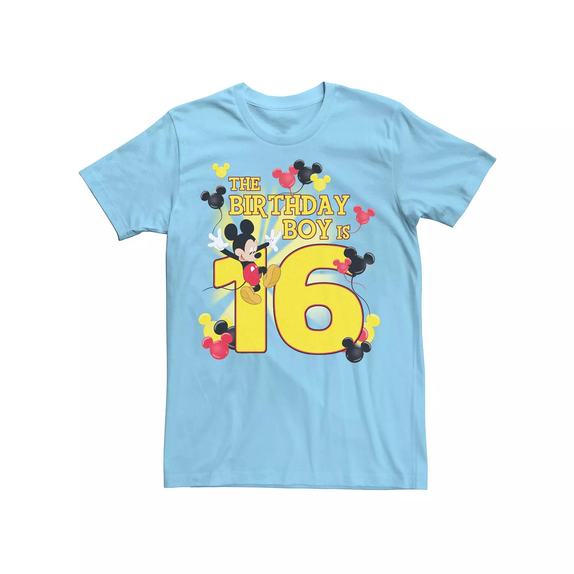 Disney's Mickey & Friends Men's 16 Year Old Birthday Boy Tee, Size: Small, Light Blue Product Image