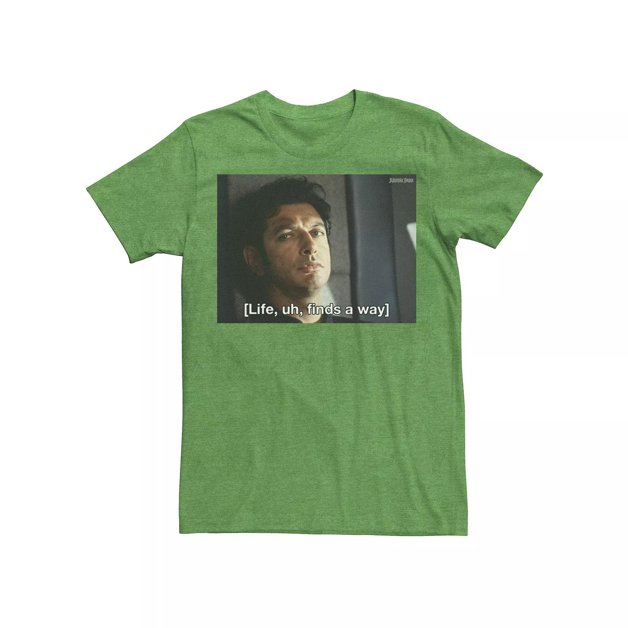 Men's Jurassic Park Life Finds A Way Goldblum Jeff Stare Tee, Size: XXL, Kelly Grey Product Image