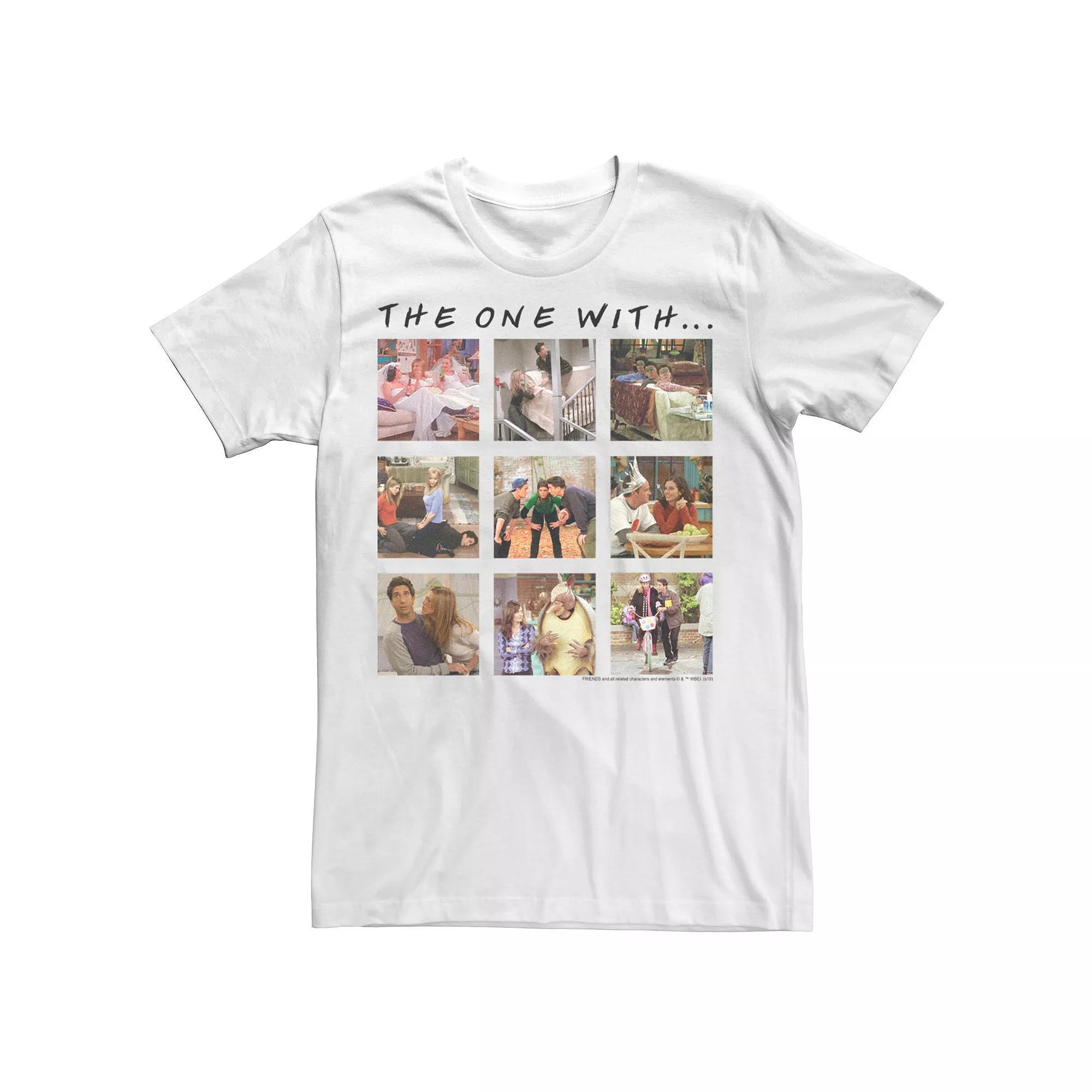 Men's Friends Group Shot The One With Character Panels Tee, Size: Large, White Product Image
