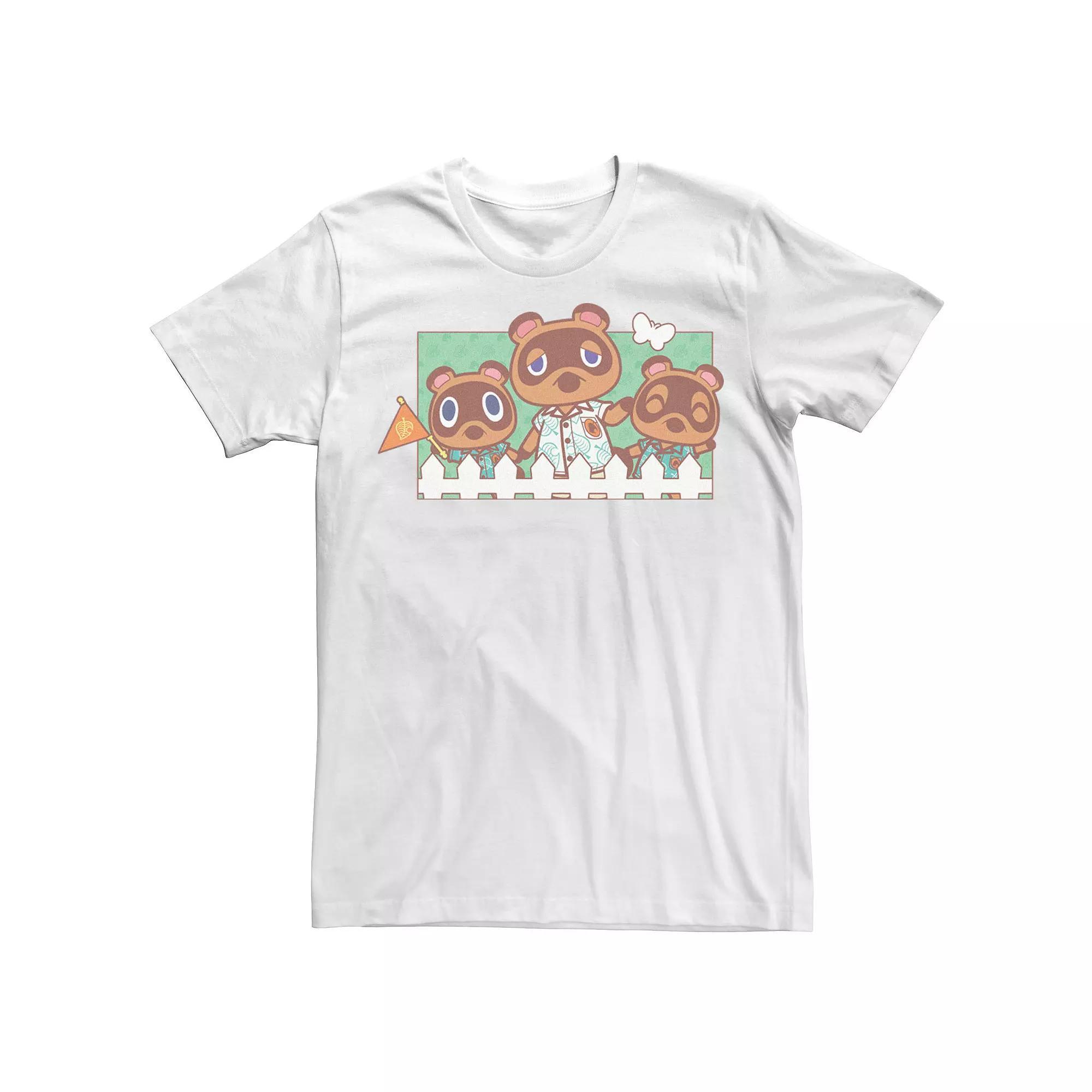 Men's Animal Crossing New Horizons Nook Family Portrait Graphic Tee, Size: Large, White Product Image