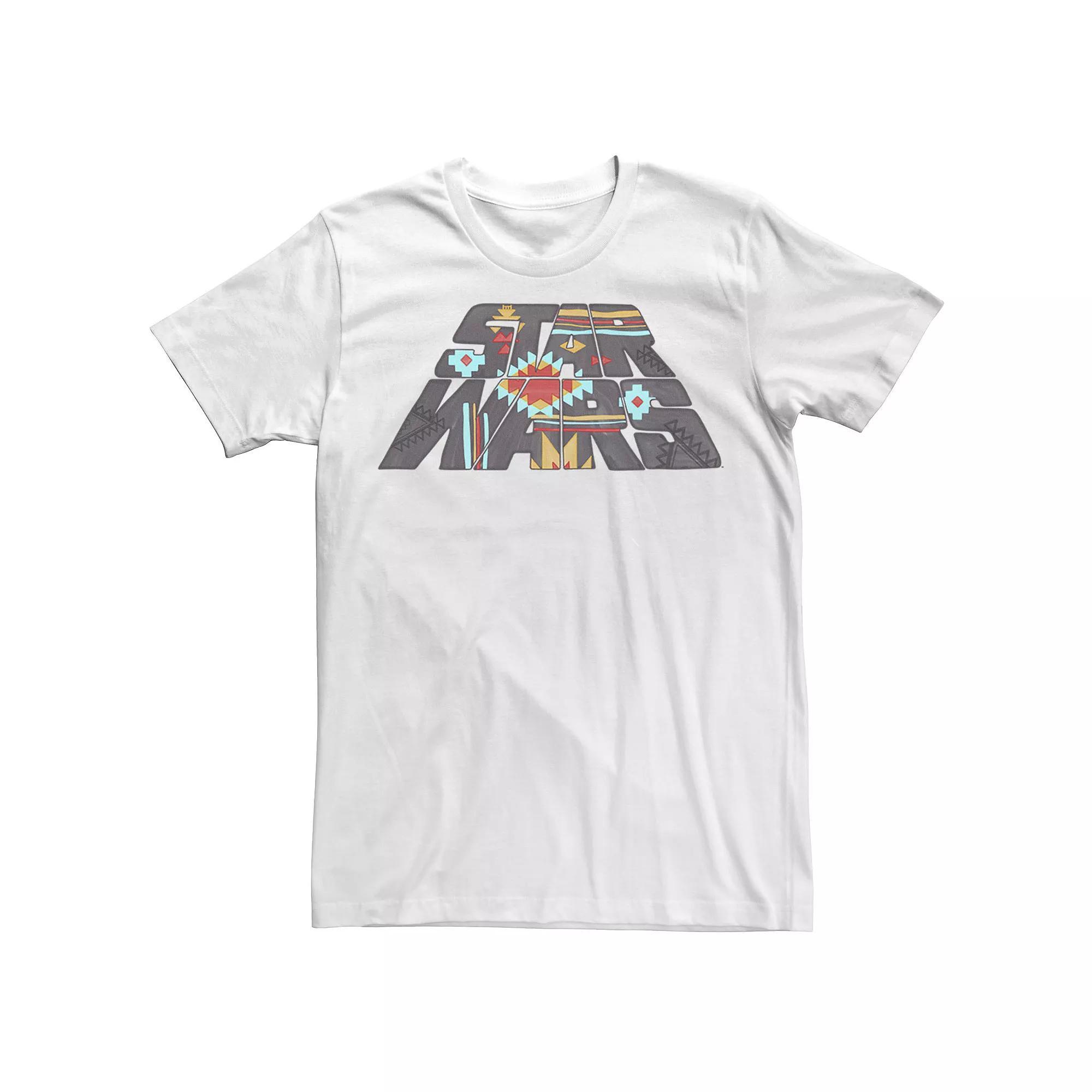 Men's Star Wars Pattern Logo Fill Tee, Size: 3XL, White Product Image