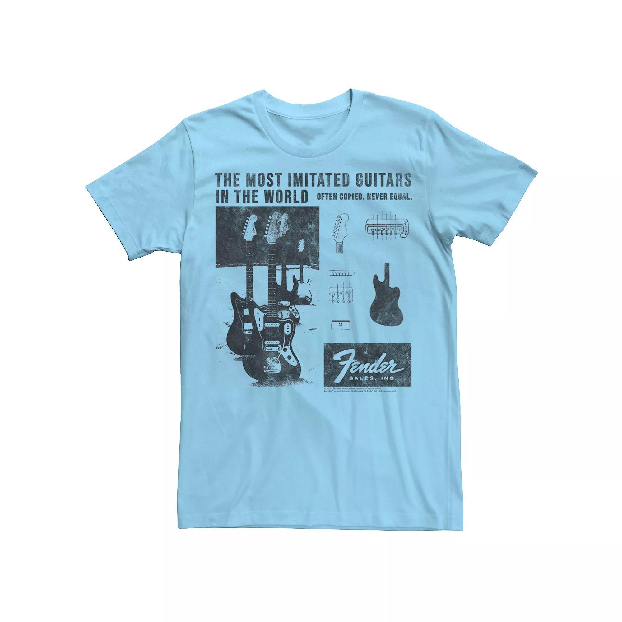 Men's Fender The Most Imitated Guitars In The World Tee, Size: Small, Light Blue Product Image