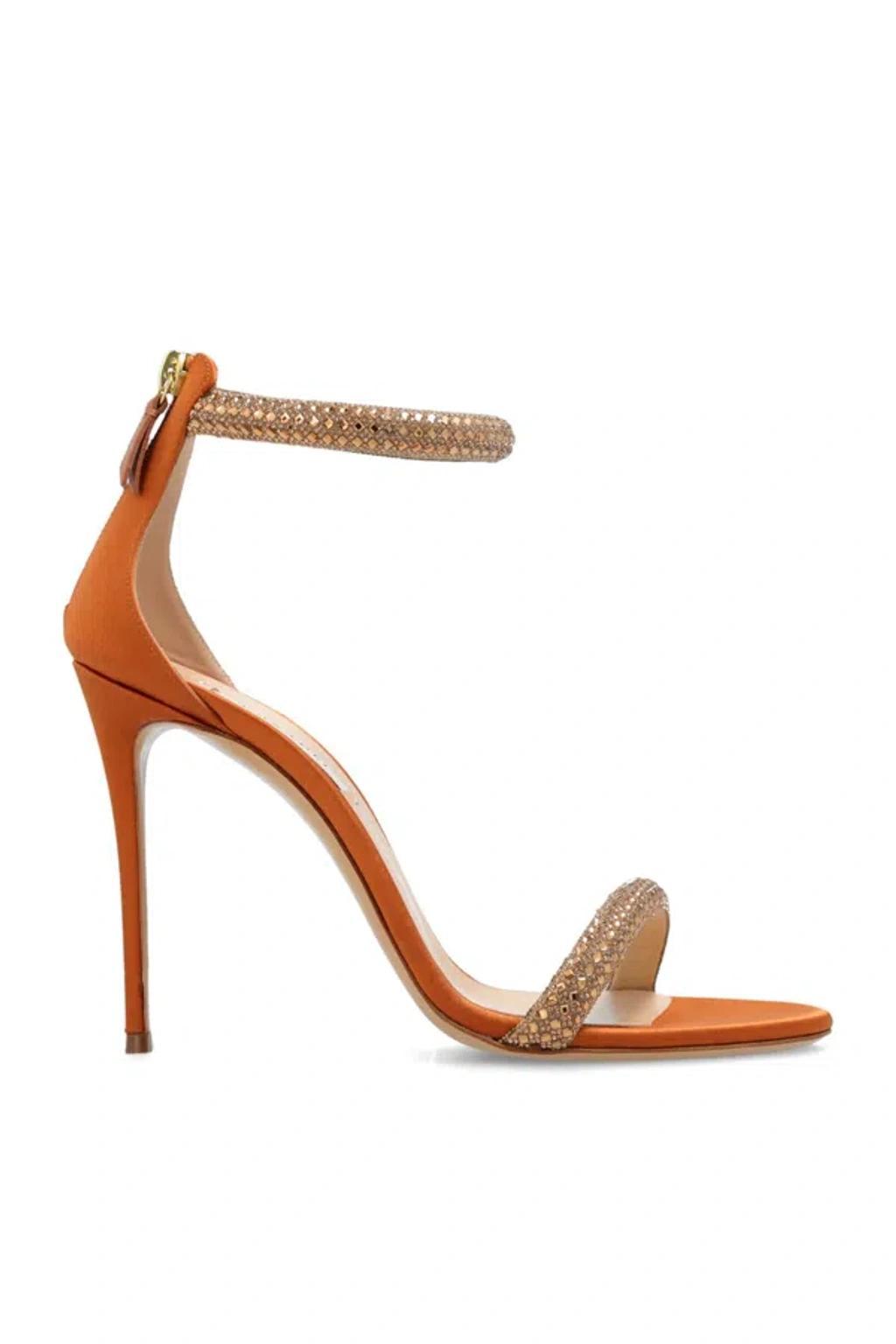 CASADEI Scarlet Stratosphere 100mm Leather Sandals In Gold Product Image