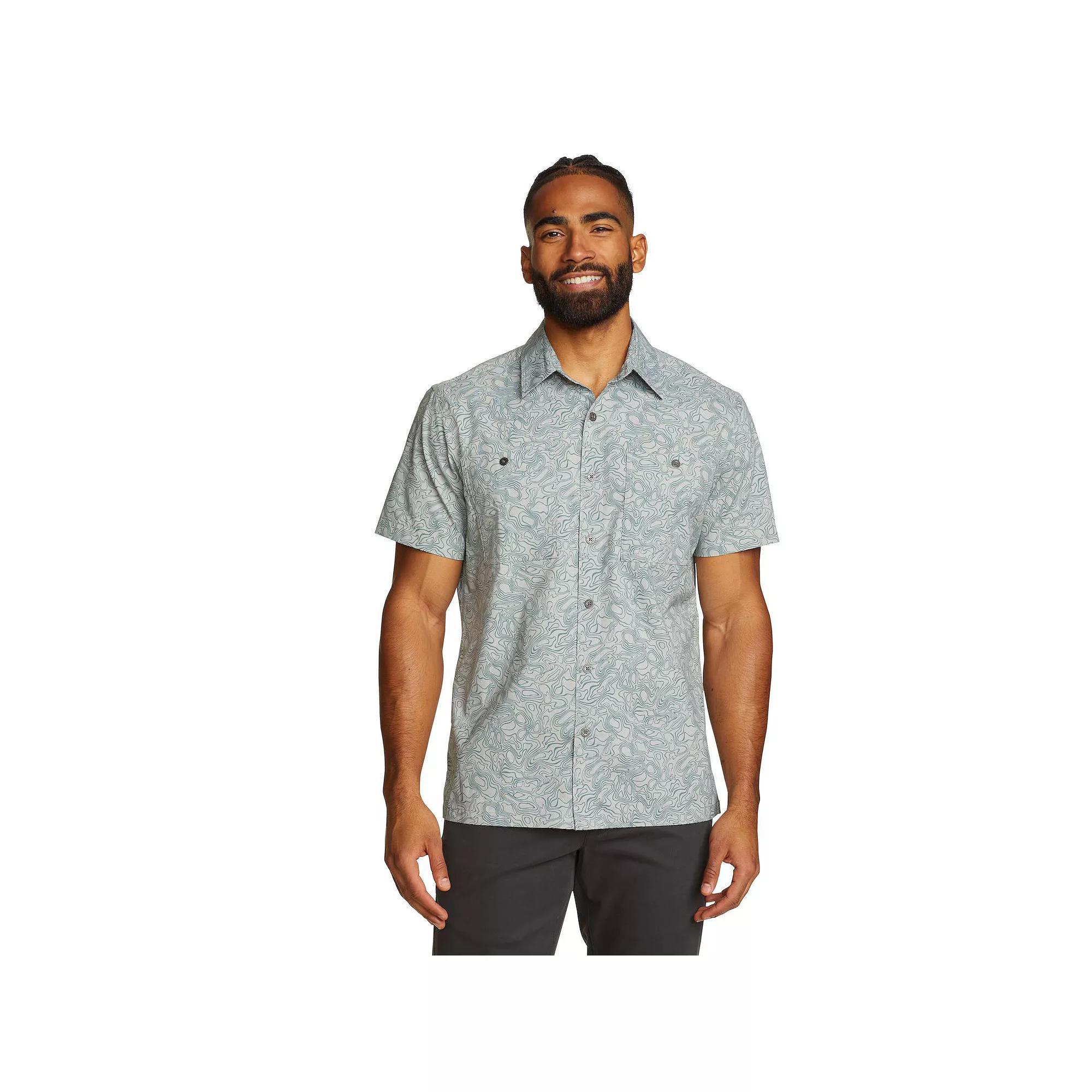 Men's Eddie Bauer Short Sleeve Rainier 3.0 Print Shirt, Size: Small, Dark Gray Product Image