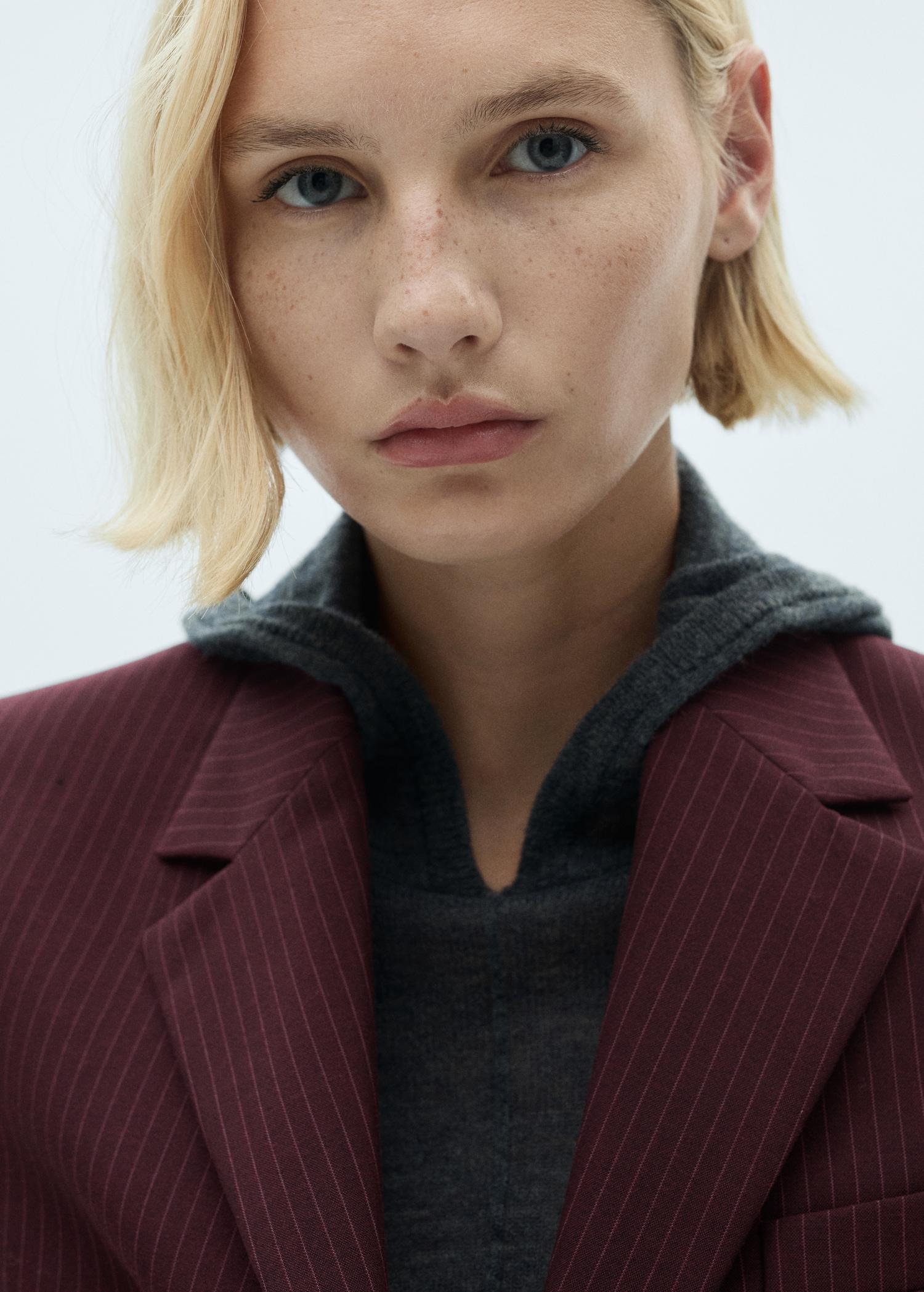 Pinstripe suit jacket - Women | MANGO USA Product Image
