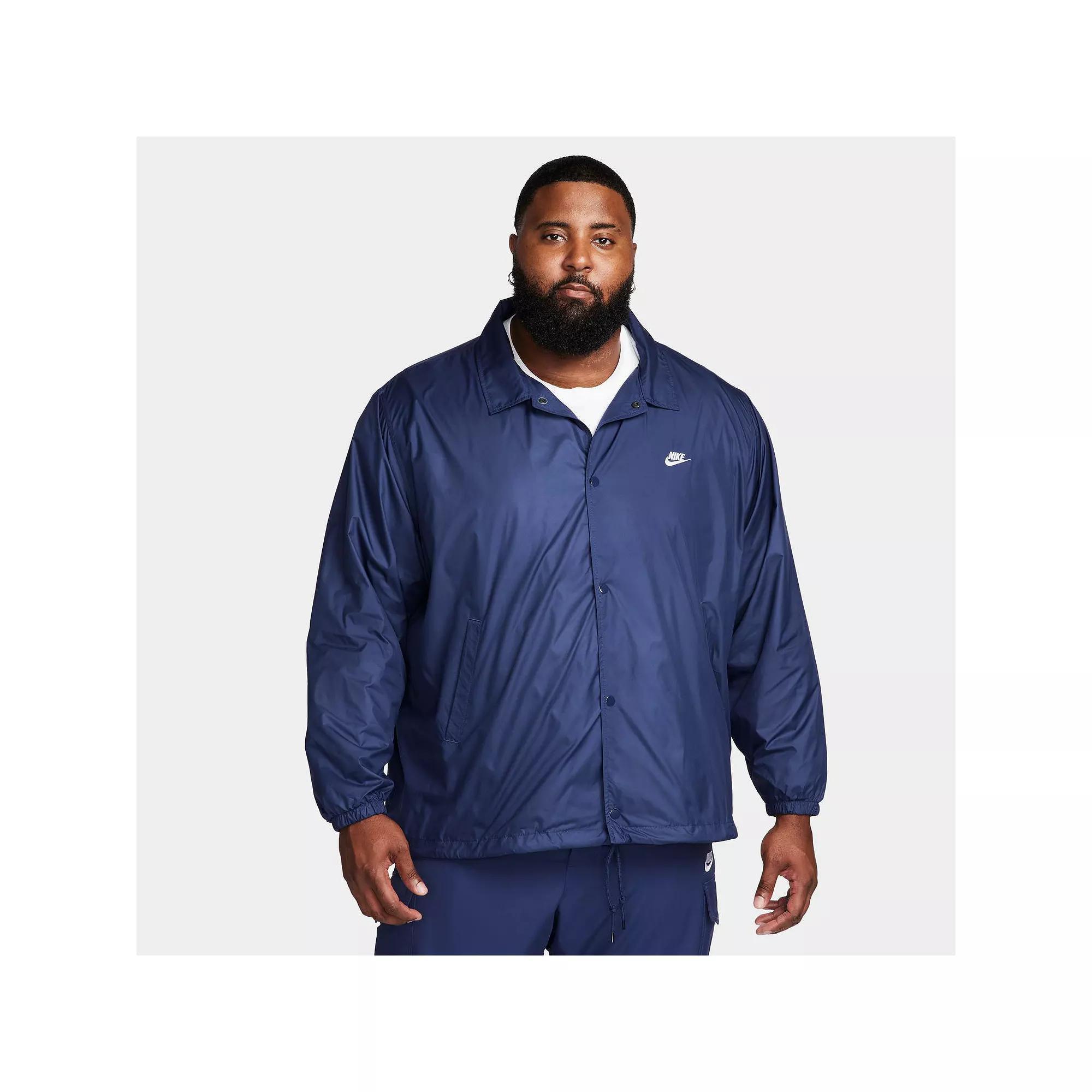 Big & Tall Nike Club Coaches' Jacket, Men's, Size: XL Tall, Black Navy Product Image