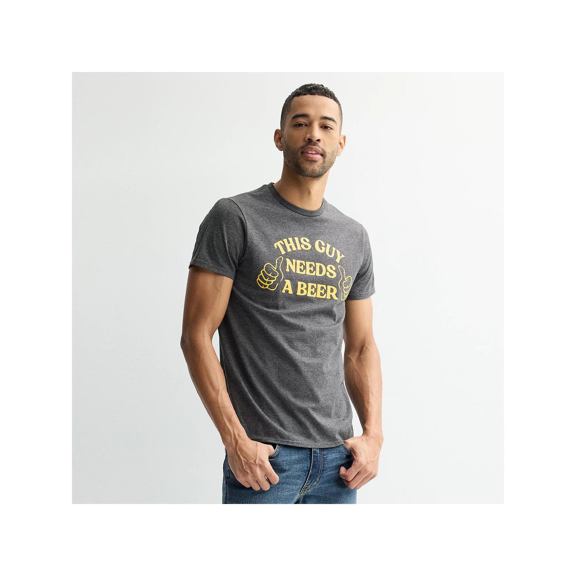 Men's Needs A Beer Tee, Size: Large, Grey Heather Product Image