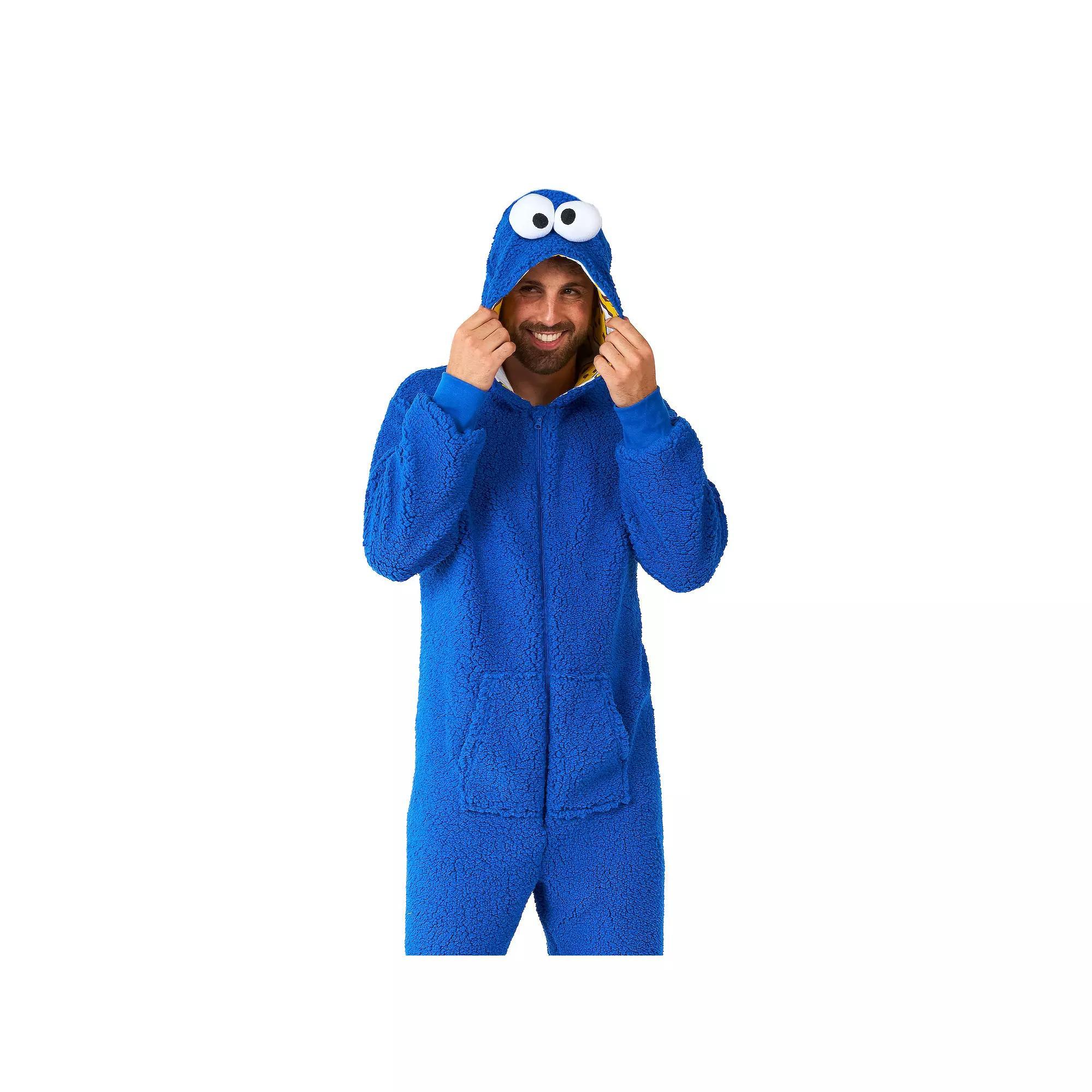 Men's OppoSuits Sesame Street Cookie Monster One-Piece Pajamas, Size: XS, Blue Product Image