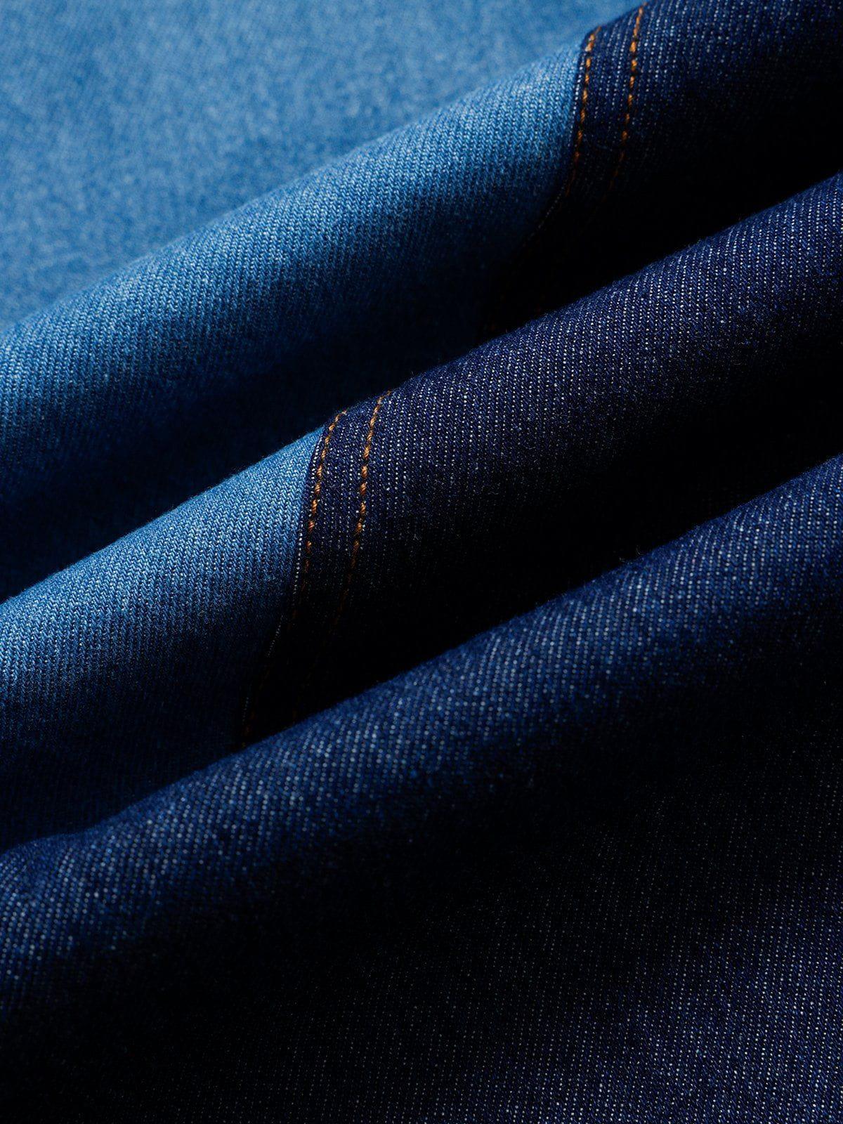 Aelfric Eden Color Blocking Patchwork Loose Jeans Product Image