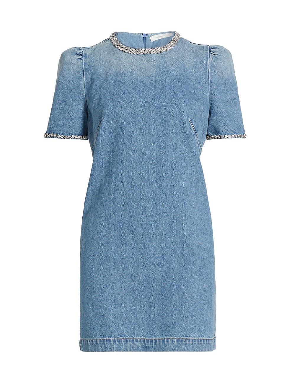 Womens Crush Embellished Denim Minidress Product Image