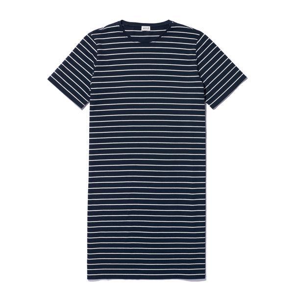 The Tee Dress - Navy/Cream Pinstripe Product Image