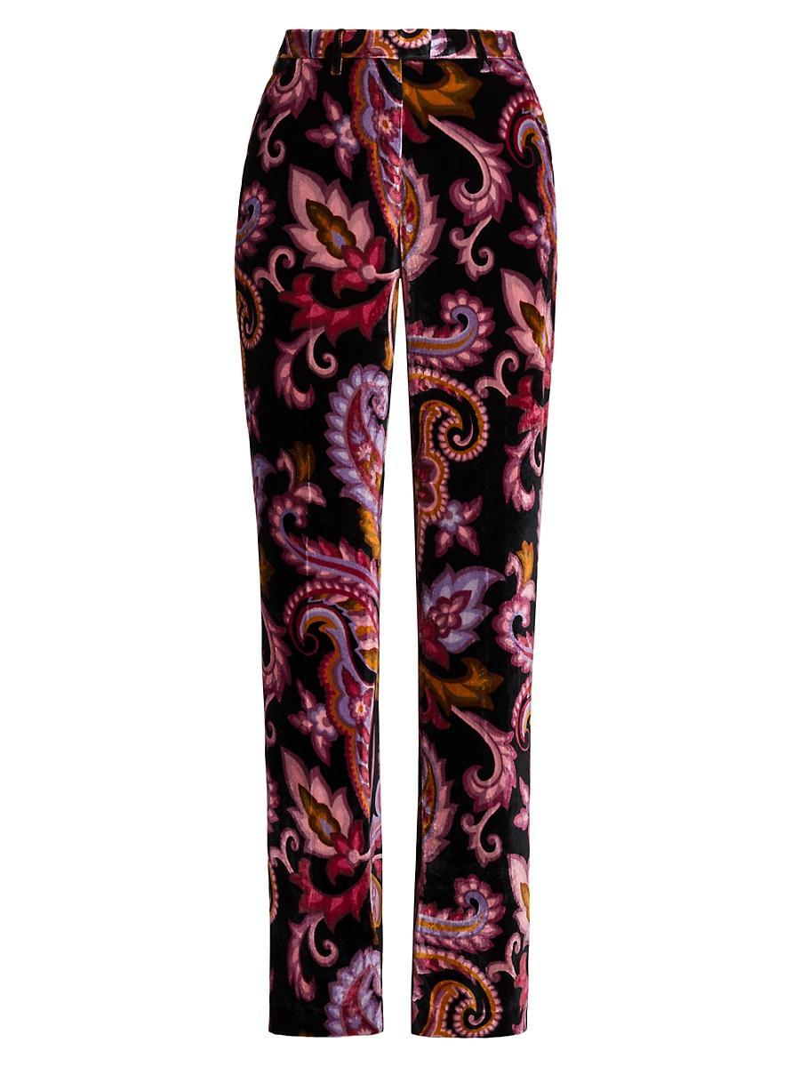 Womens Paisley Slim-Fit Trousers Product Image