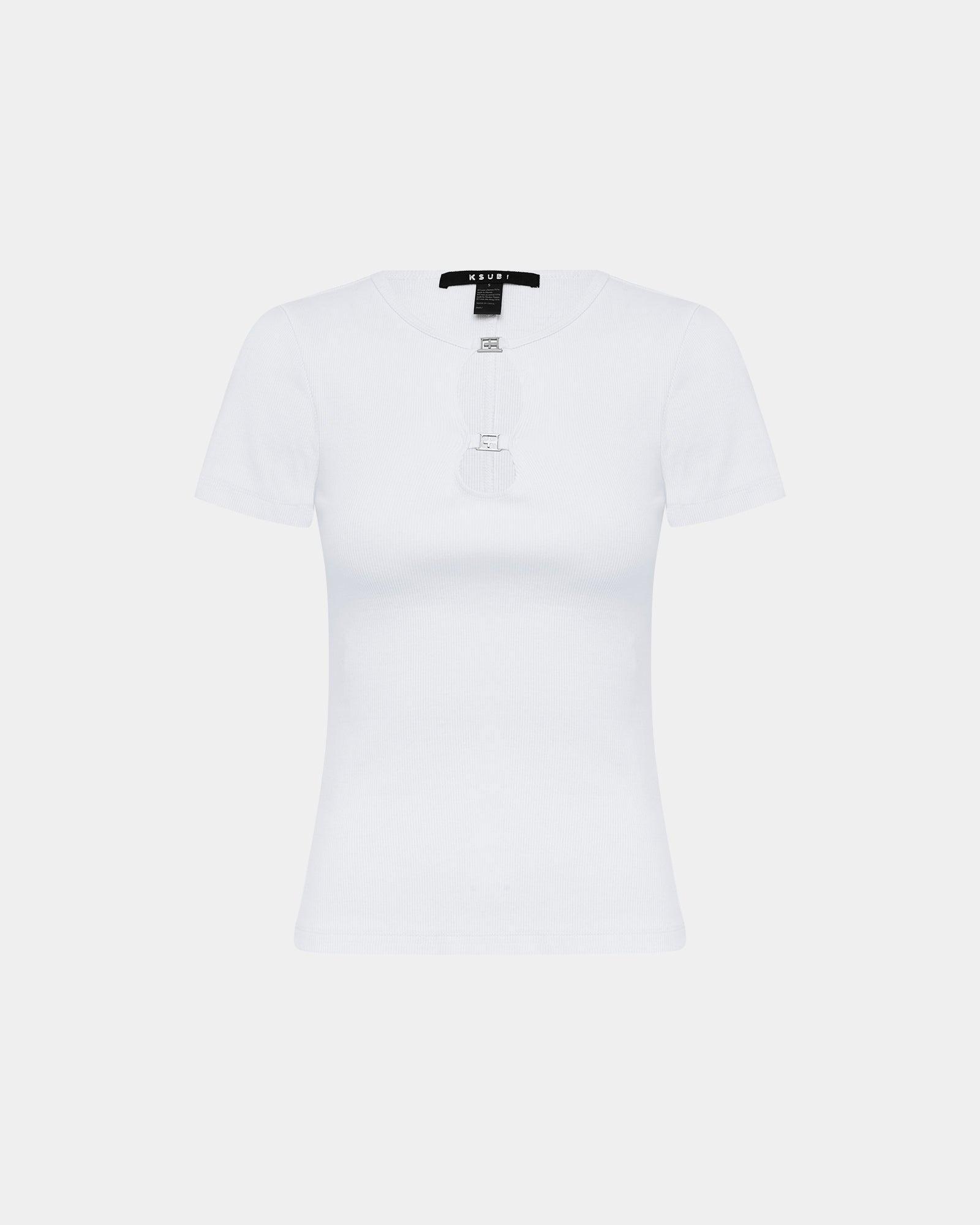 2 CHARM SS TEE WHITE Female Product Image