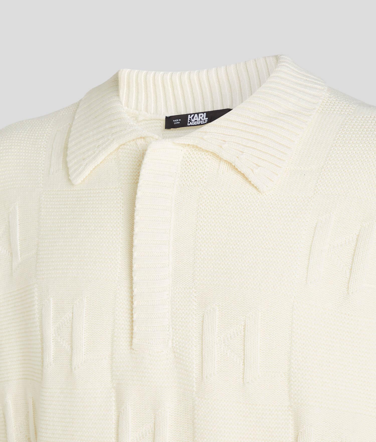KL MONOGRAM LONG-SLEEVED KNITTED POLO Product Image