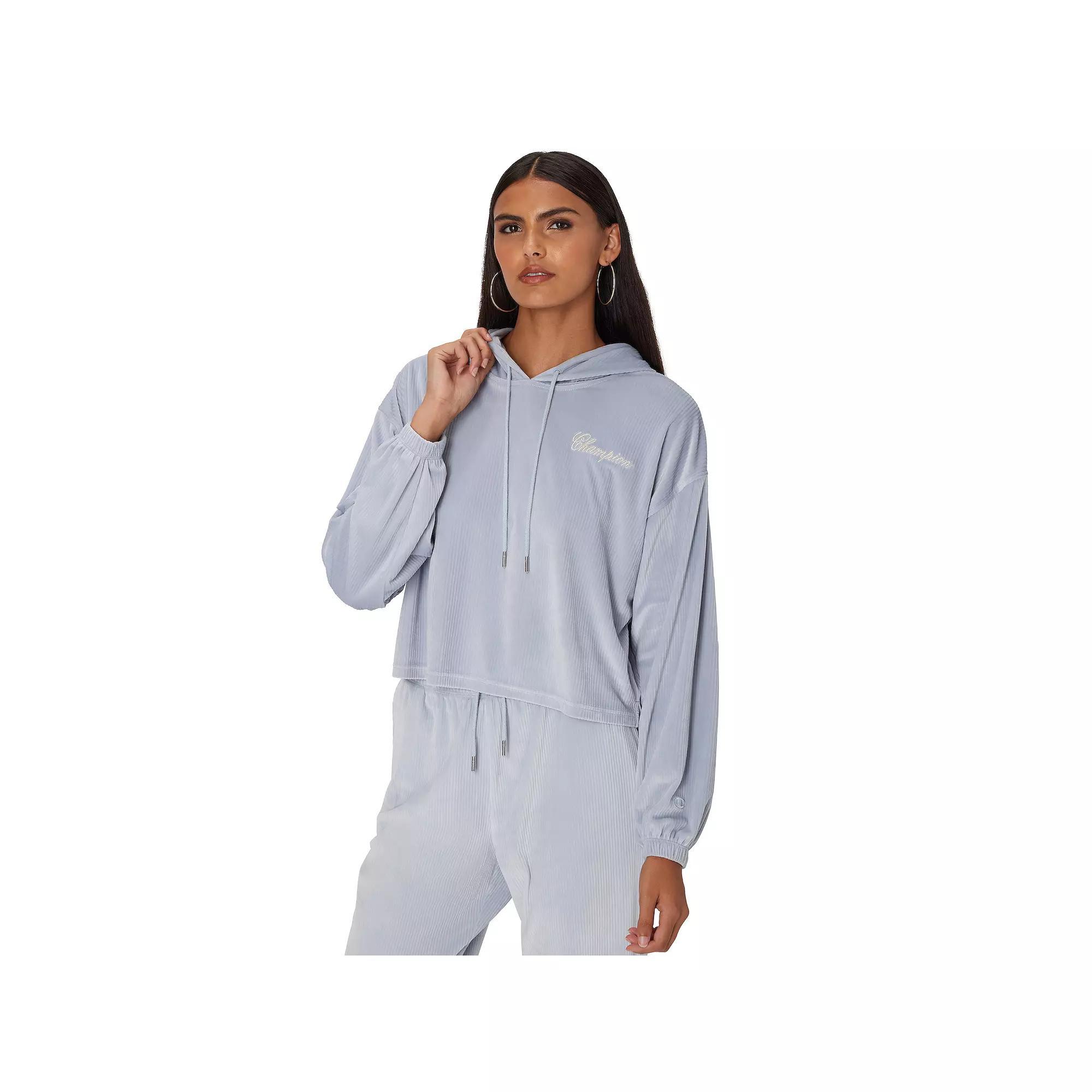 Women's Champion® Soft Touch Corduroy Pullover Hoodie, Size: XL, Silver Spotlight Product Image