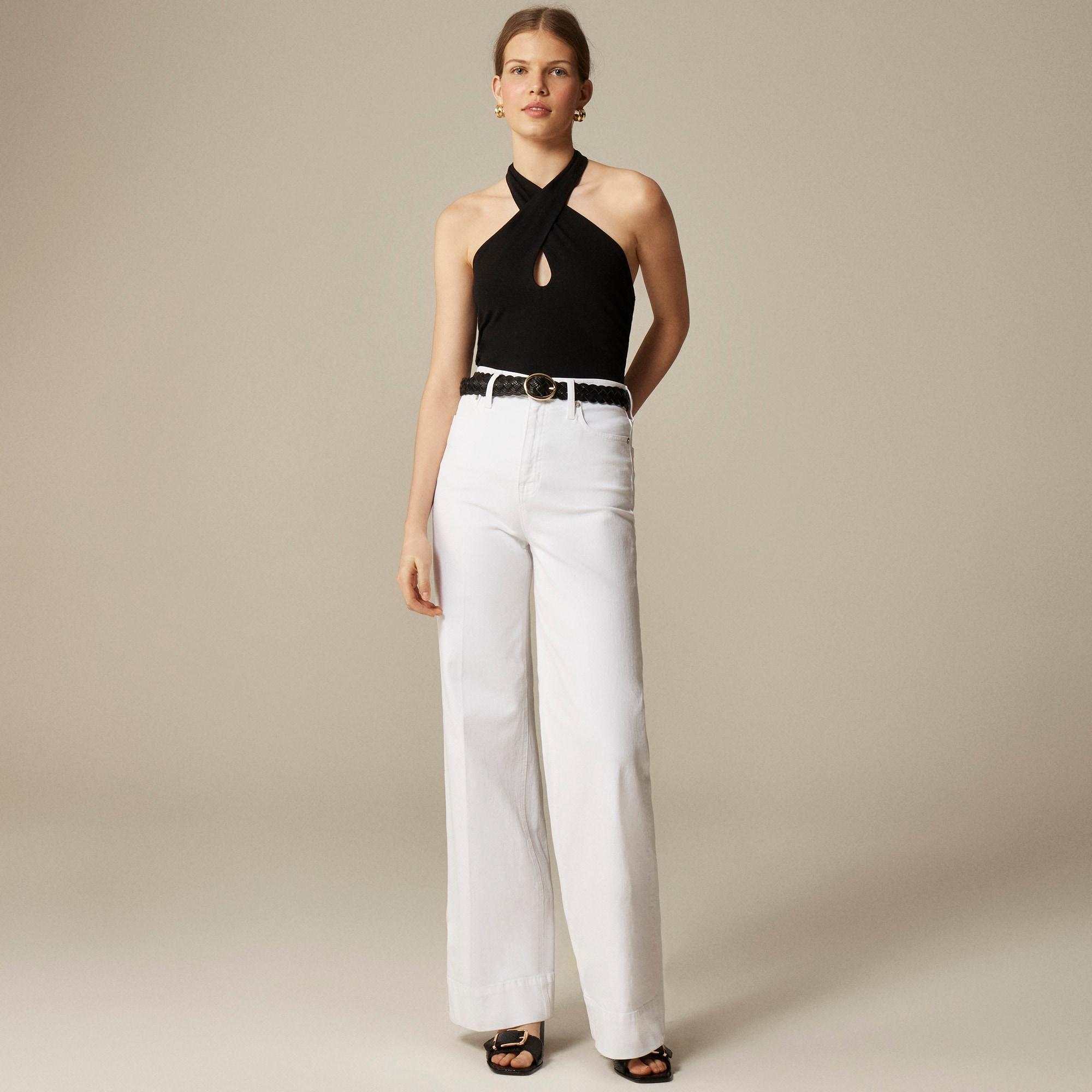 Stretch cotton halter top Product Image