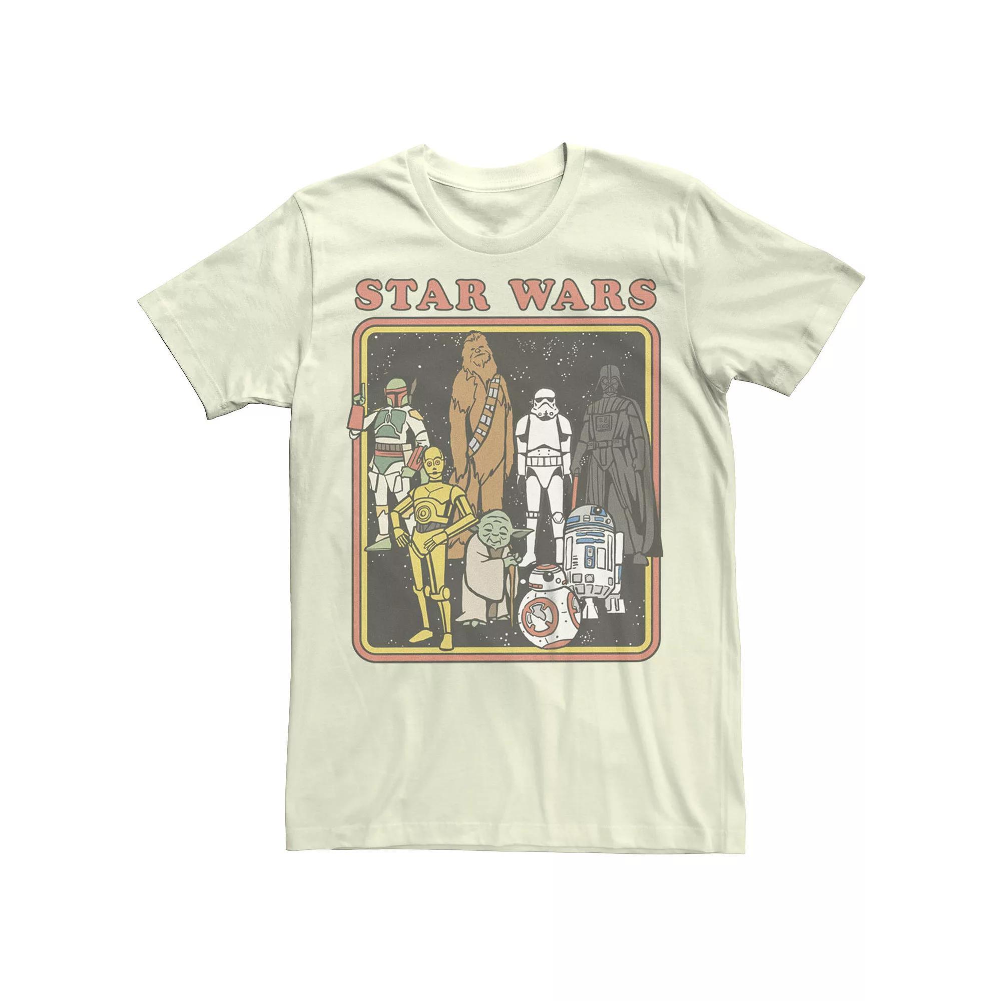 Men's Star Wars Boba Fett BB-8 R2-D2 And More Tee, Size: Medium, Natural Product Image