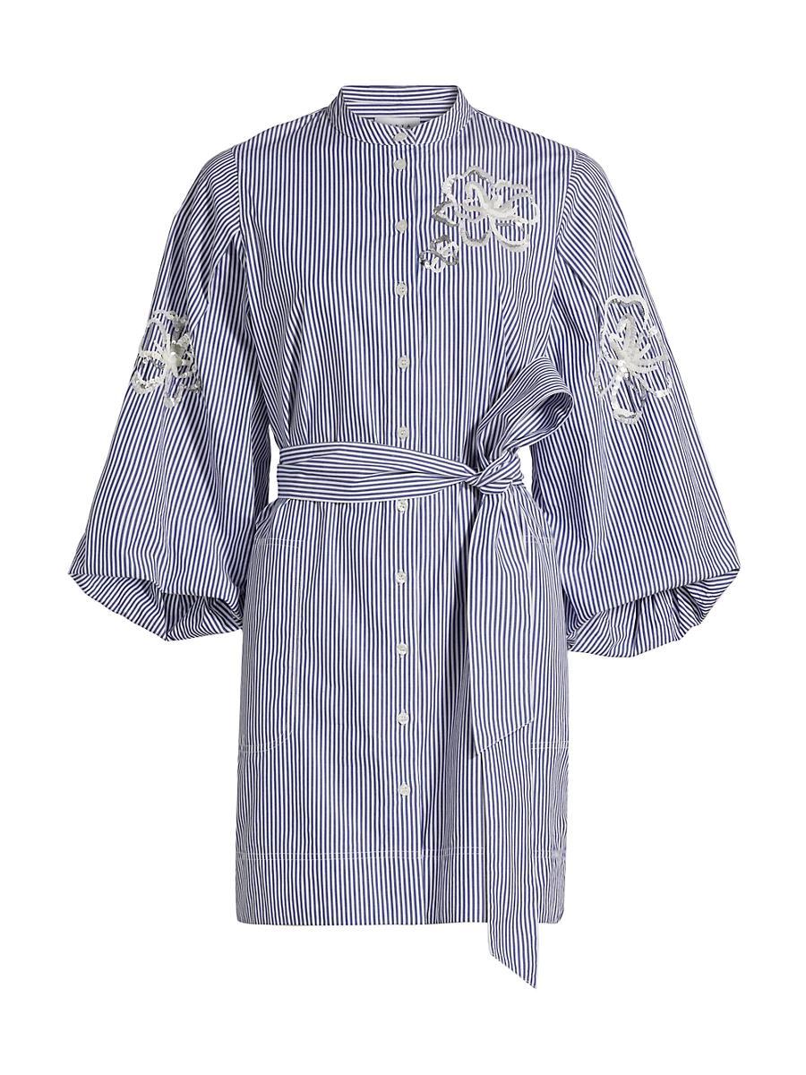 Womens Madelyn Sequined Striped Shirtdress Product Image