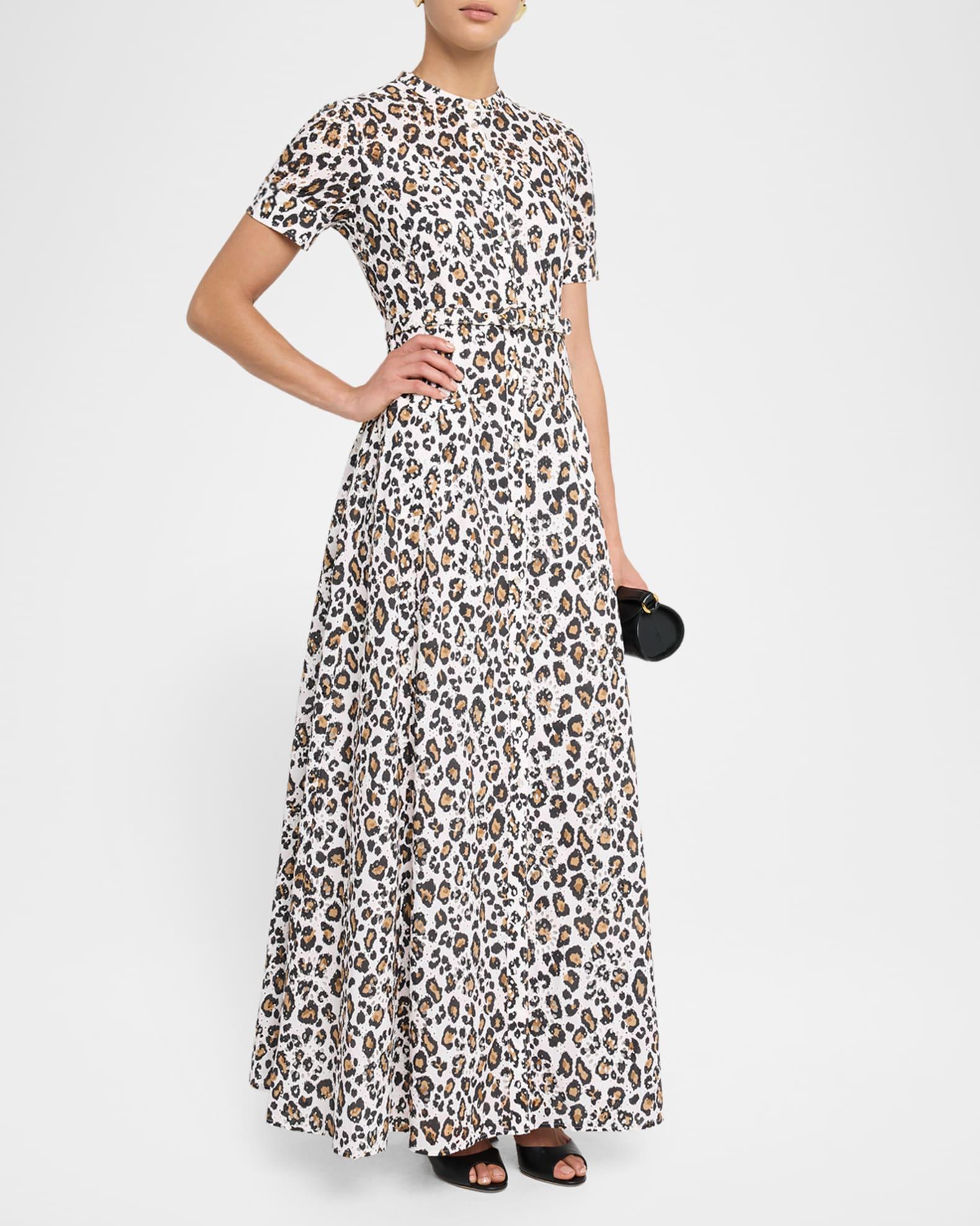 Leopard-Print Eyelet Maxi Dress Product Image
