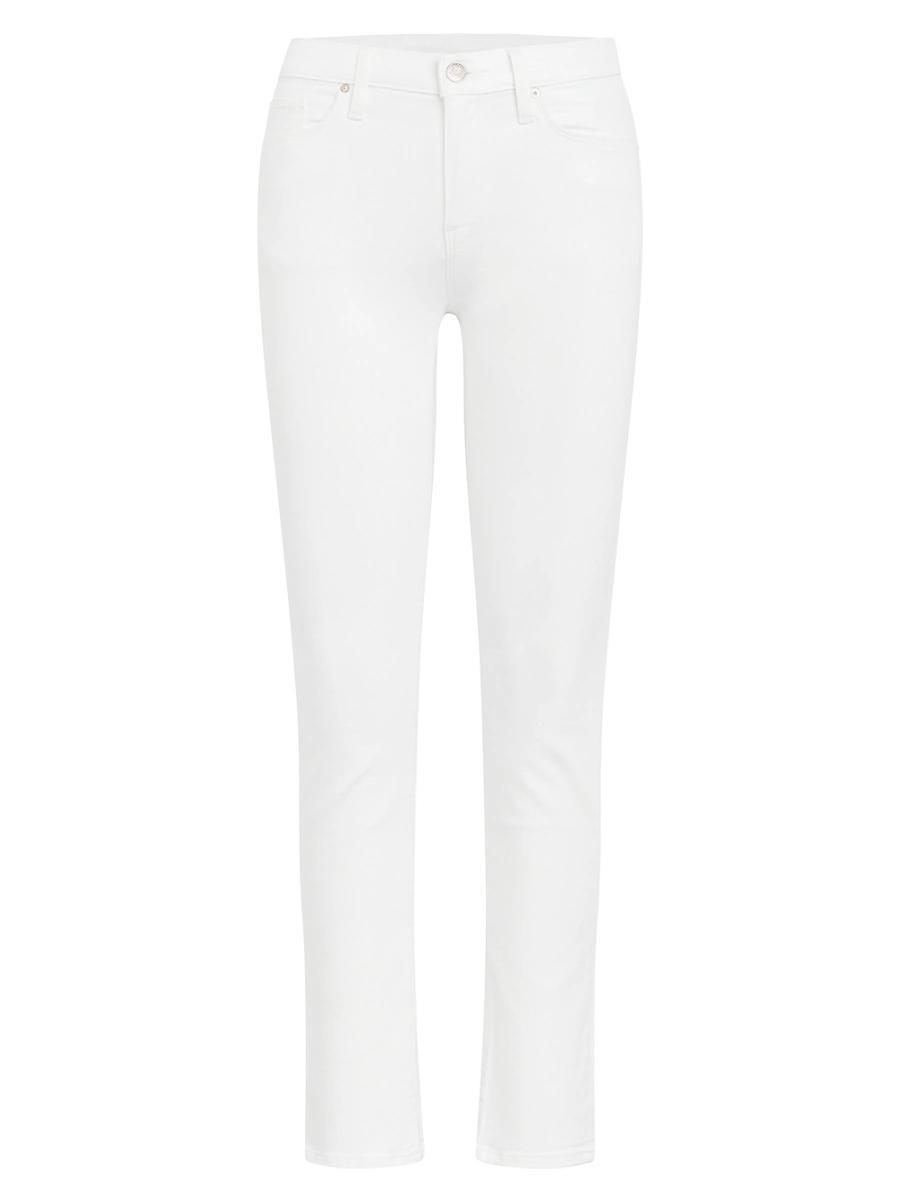 Hudson Nico Mid Rise Straight Ankle Jeans in White Product Image