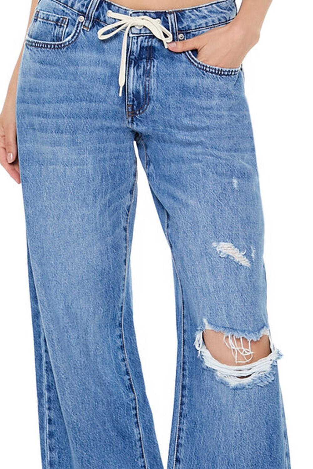 Distressed Drawstring Baggy Jeans | Forever 21 Product Image