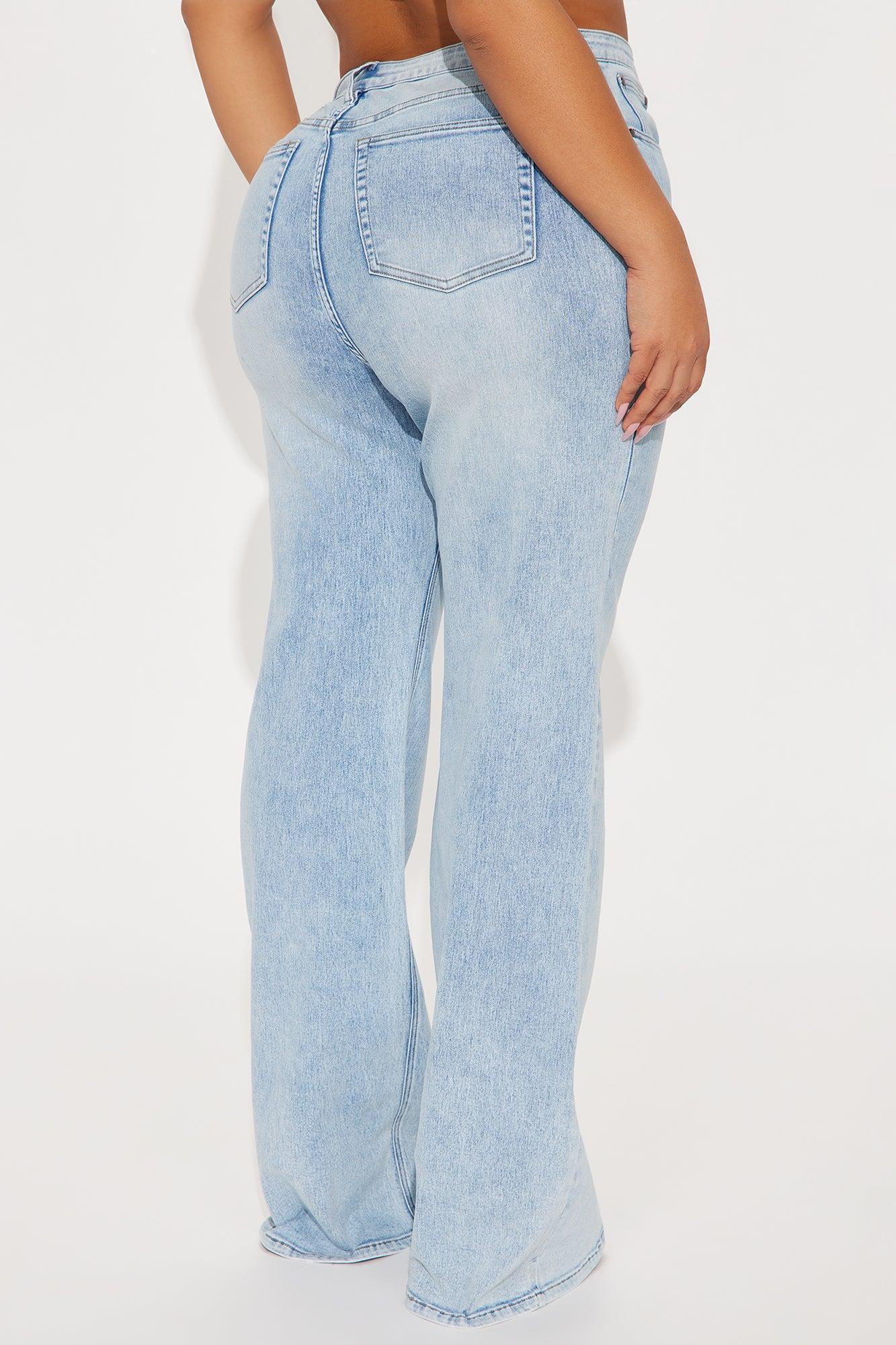 Tall Make My Day Stretch Wide Leg Jeans - Light Wash Product Image