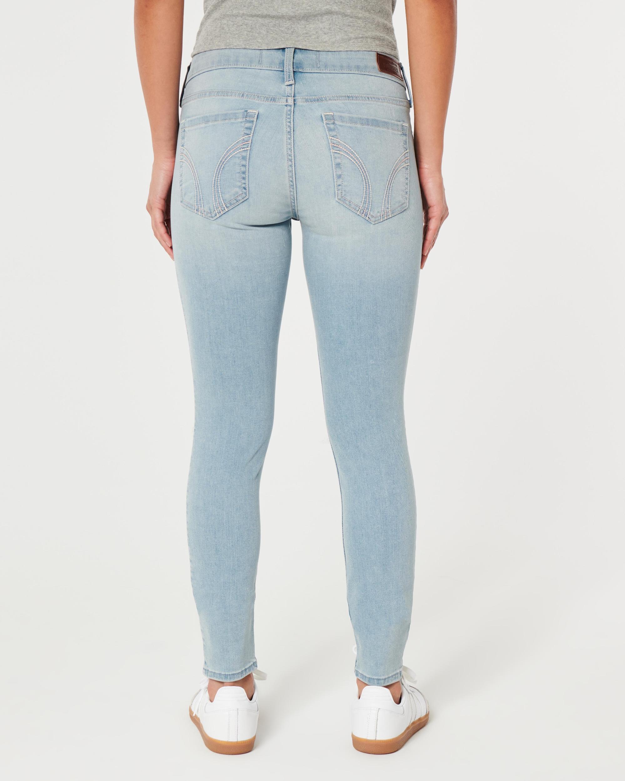 Low-Rise Medium Wash Super Skinny Jeans Product Image