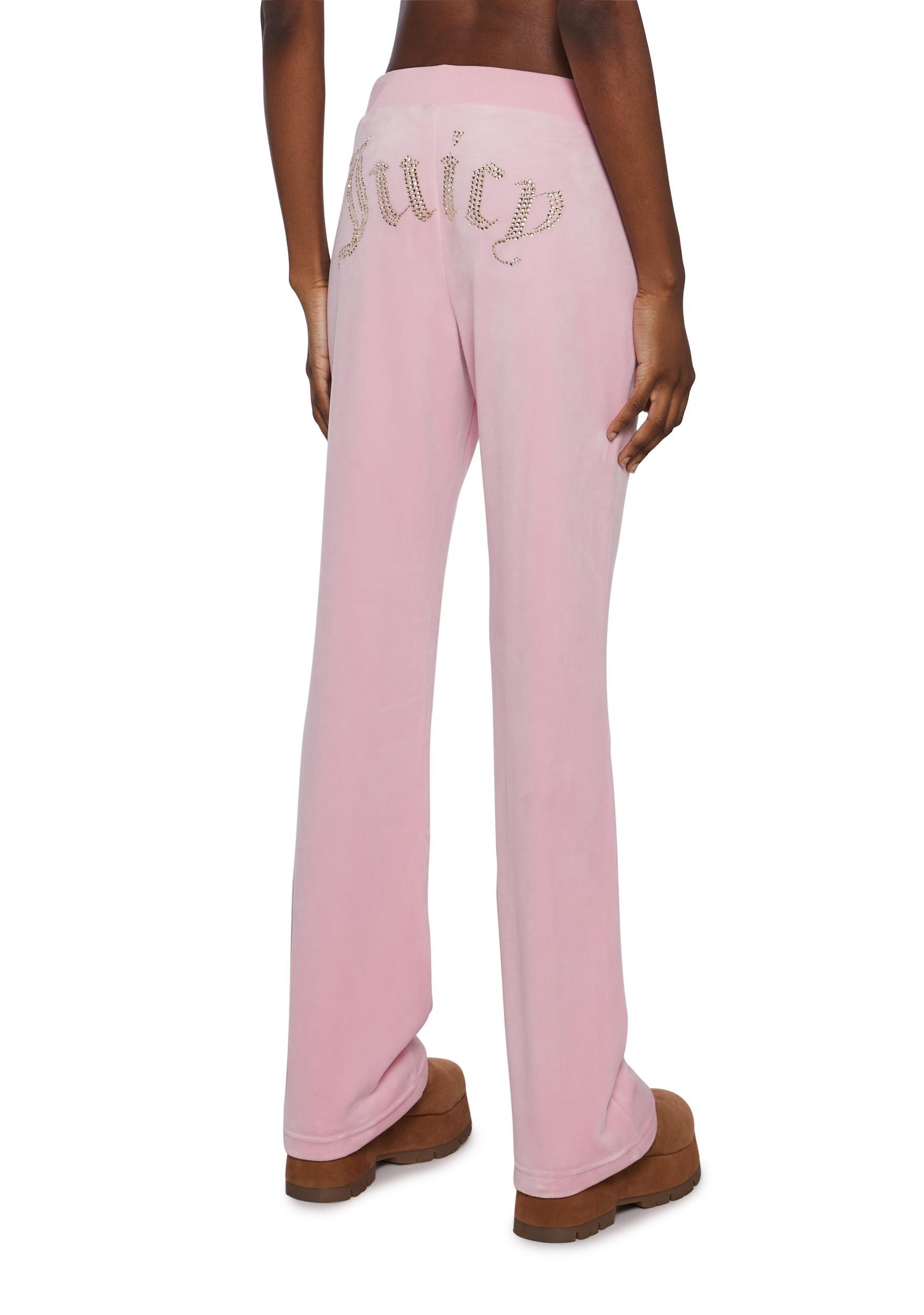 Juicy Couture OG Big Bling Velour Rhinestone Hoodie - Pink Product Image