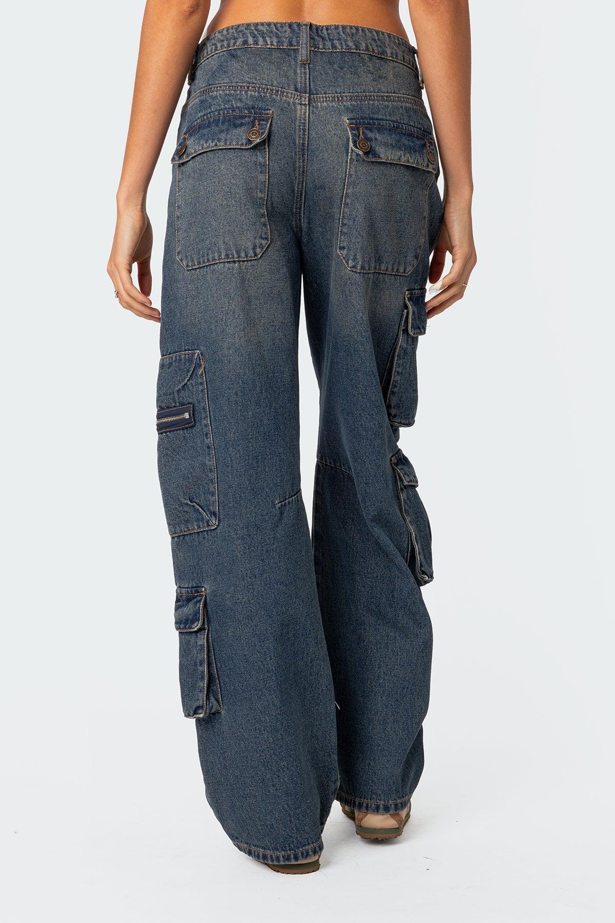 Baggy Boyfriend Cargo Jeans Product Image